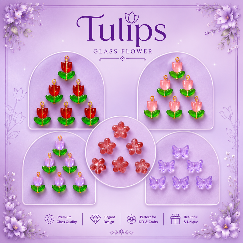 Tulips Glass Flowers