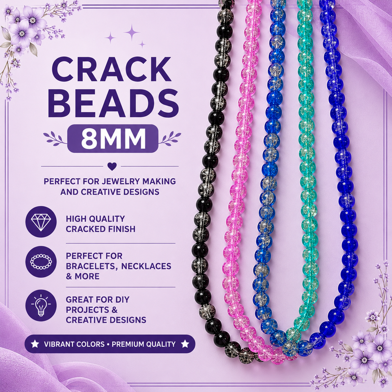 Crack Glass Beads 8mm