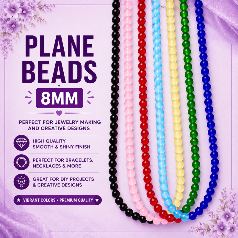 Plane Glass  Beads 8mm