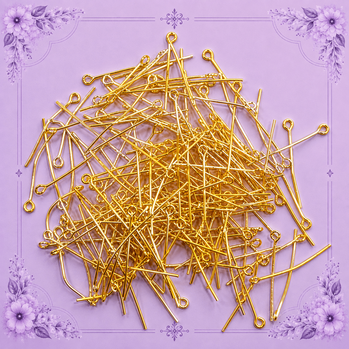 Gold-Plated Eye Pins for Jewelry Making