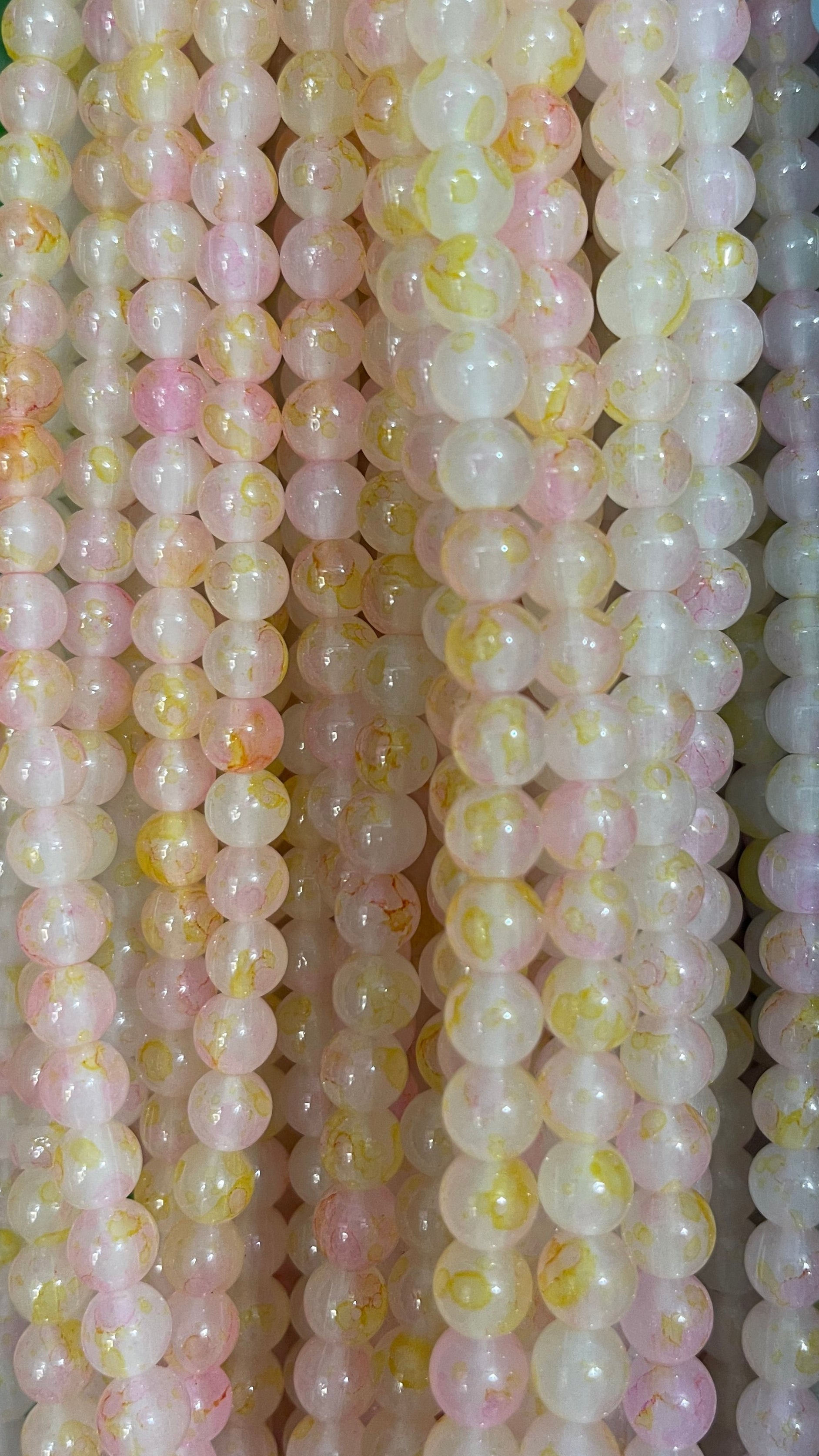 Multicolor glass beads 8mm