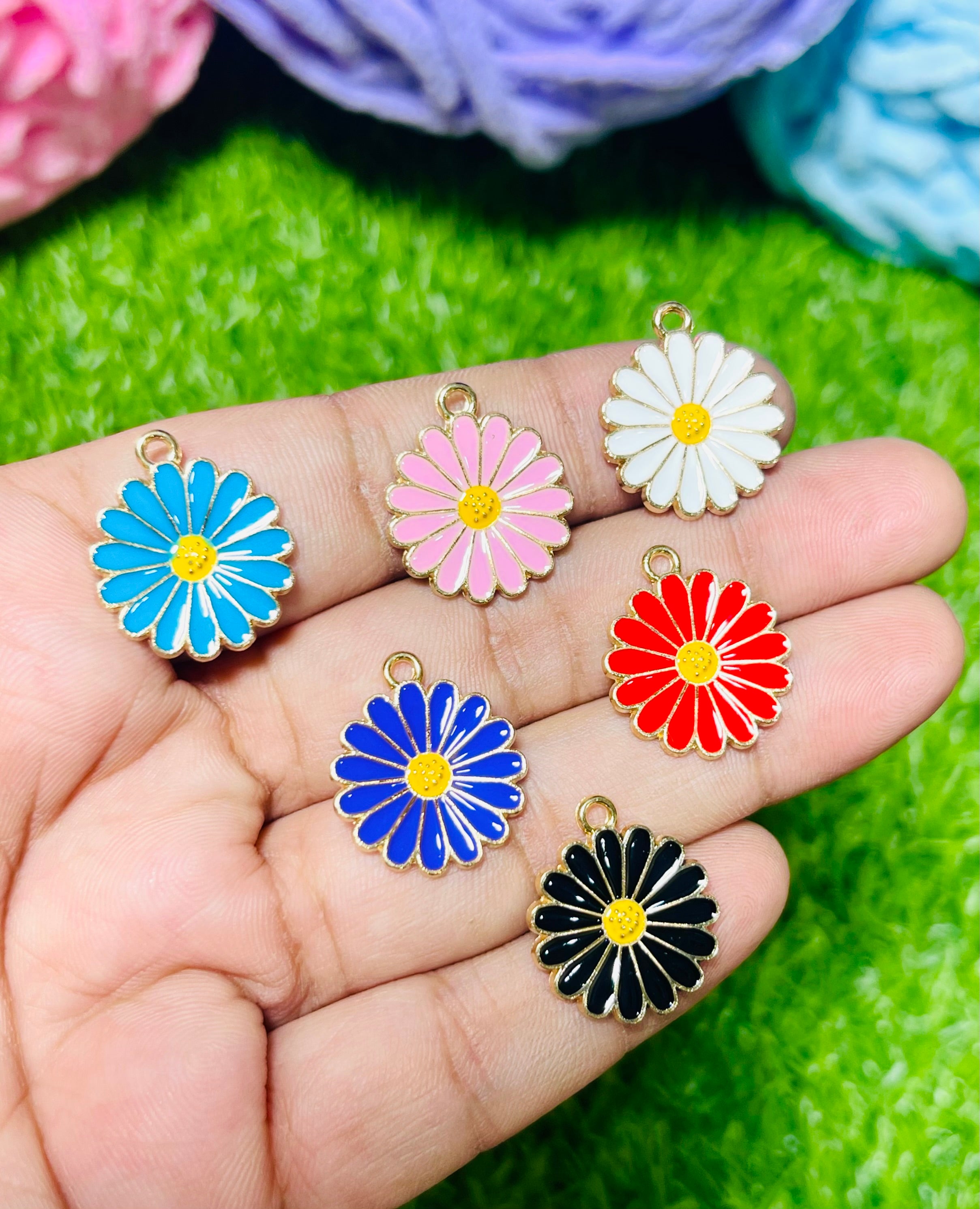 Flower Charms 6 pcs
