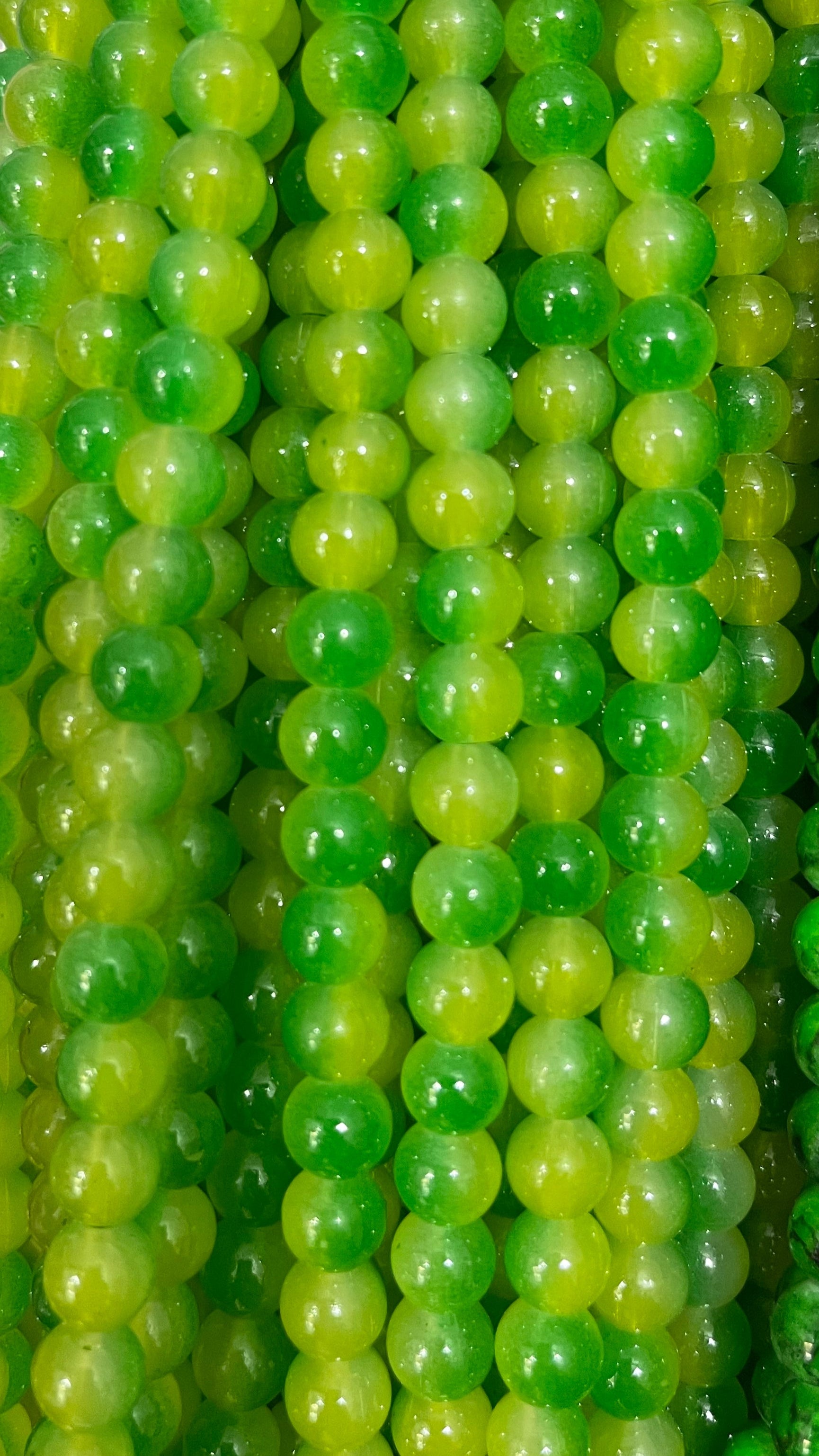Multicolor glass beads 8mm
