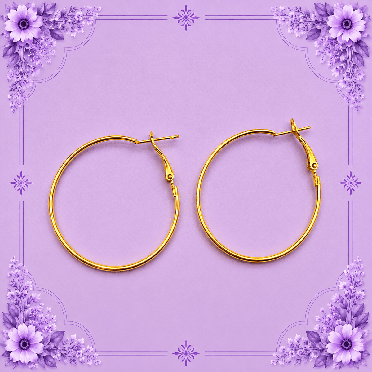 Gold-Plated Hoop Earring Findings (3 pairs )