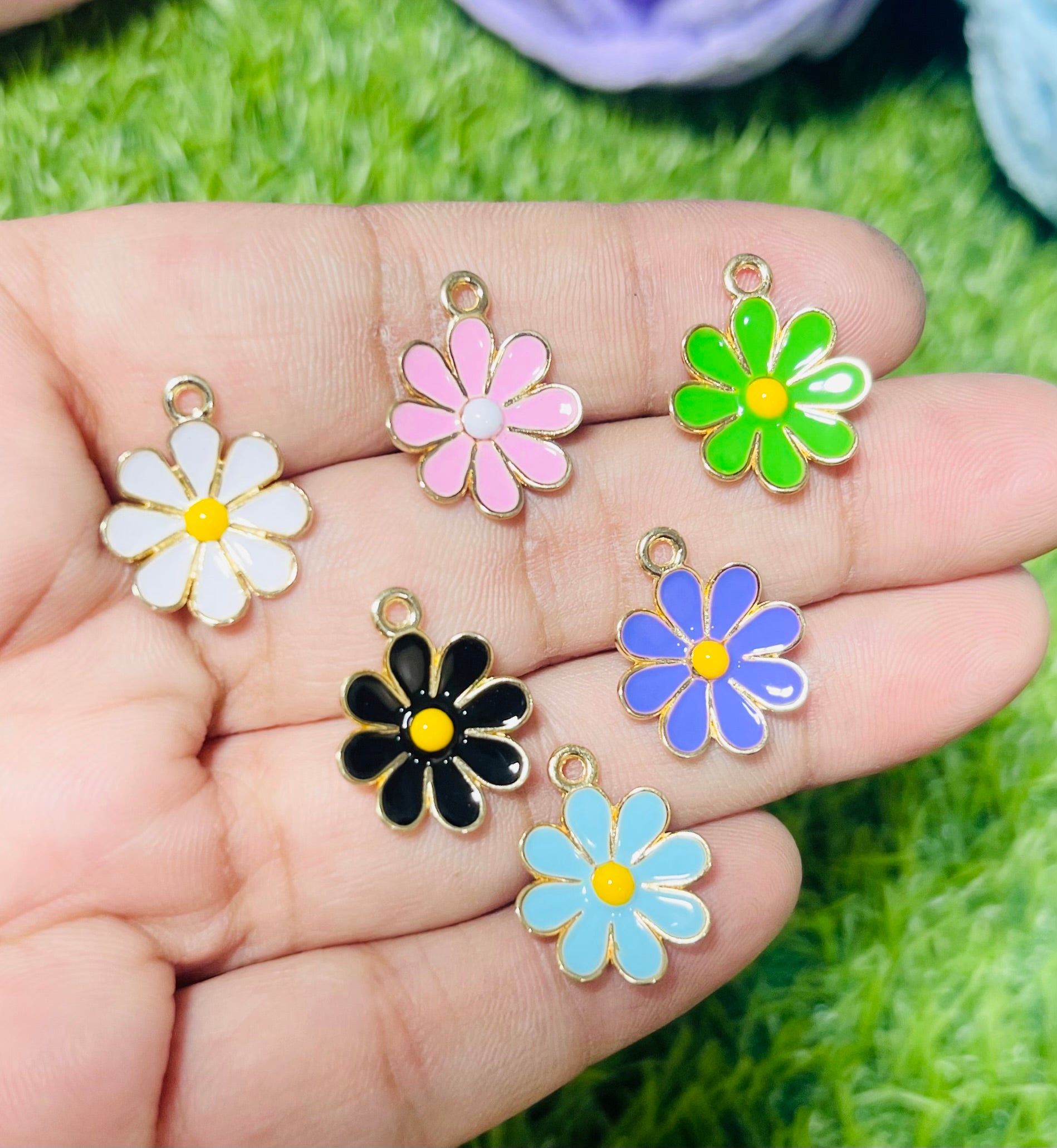 Flower Charms 6 pcs