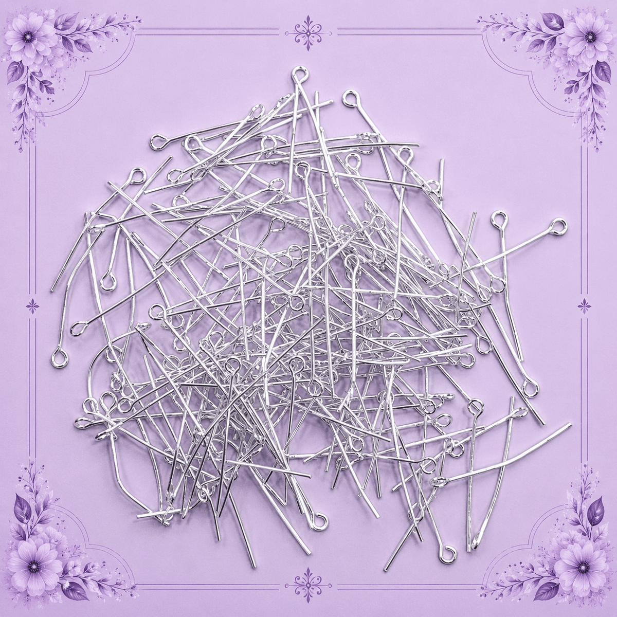 Silver-Plated Eye Pins for Jewelry Making