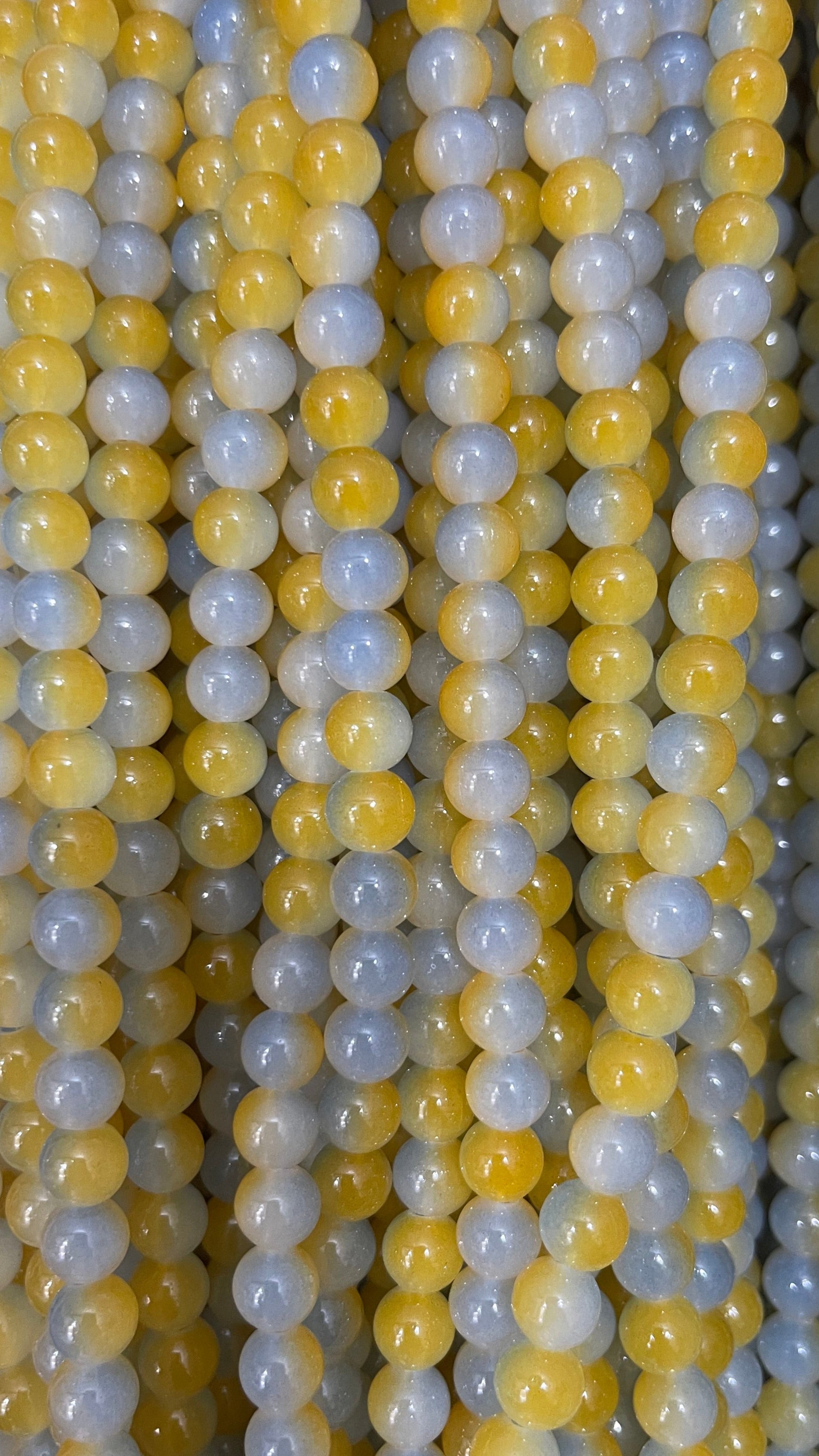 Multicolor glass beads 8mm