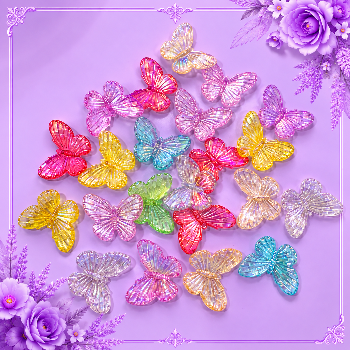 Multishade Crystal Butterfly Beads