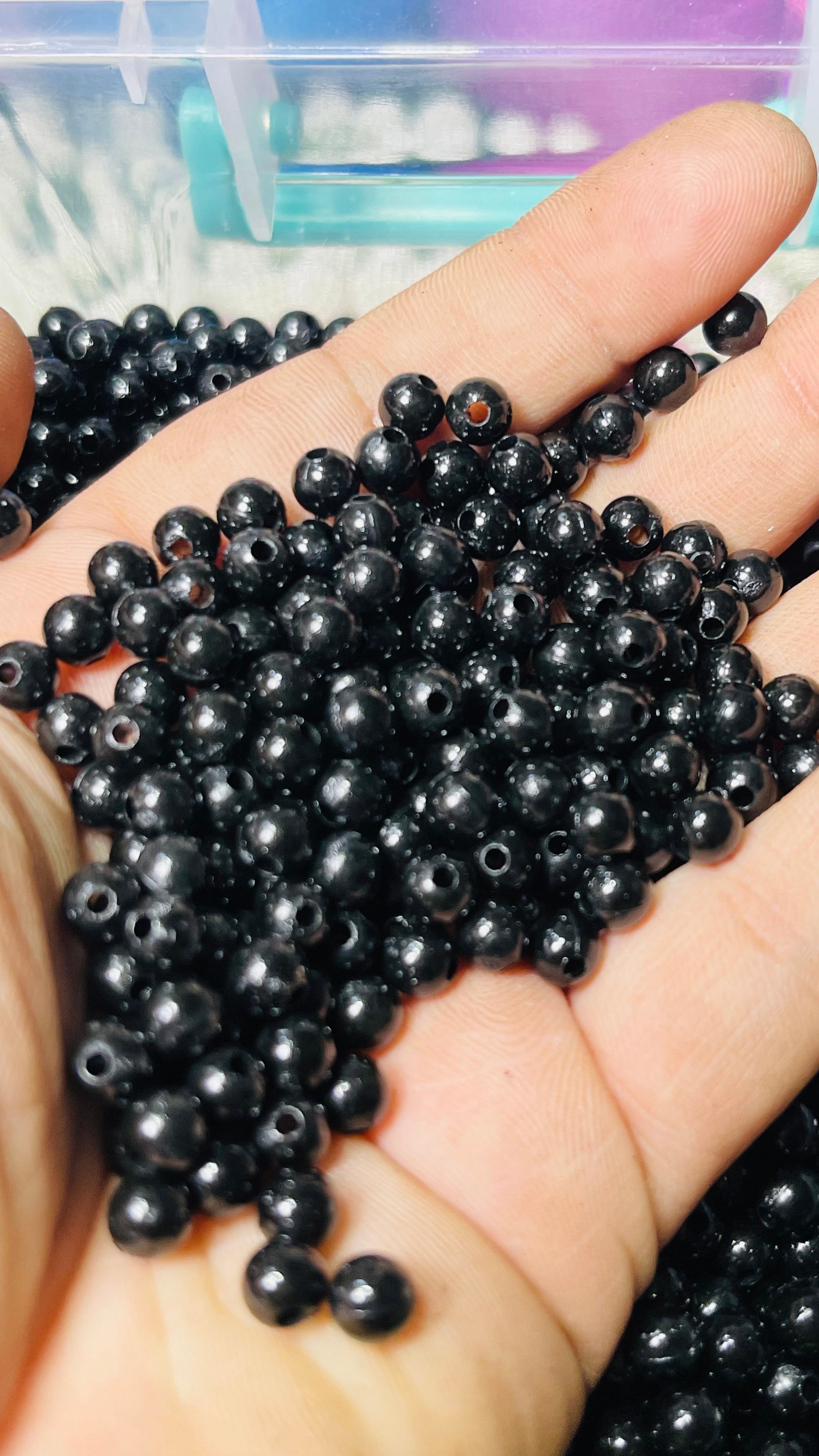 Pearl beads black 8mm