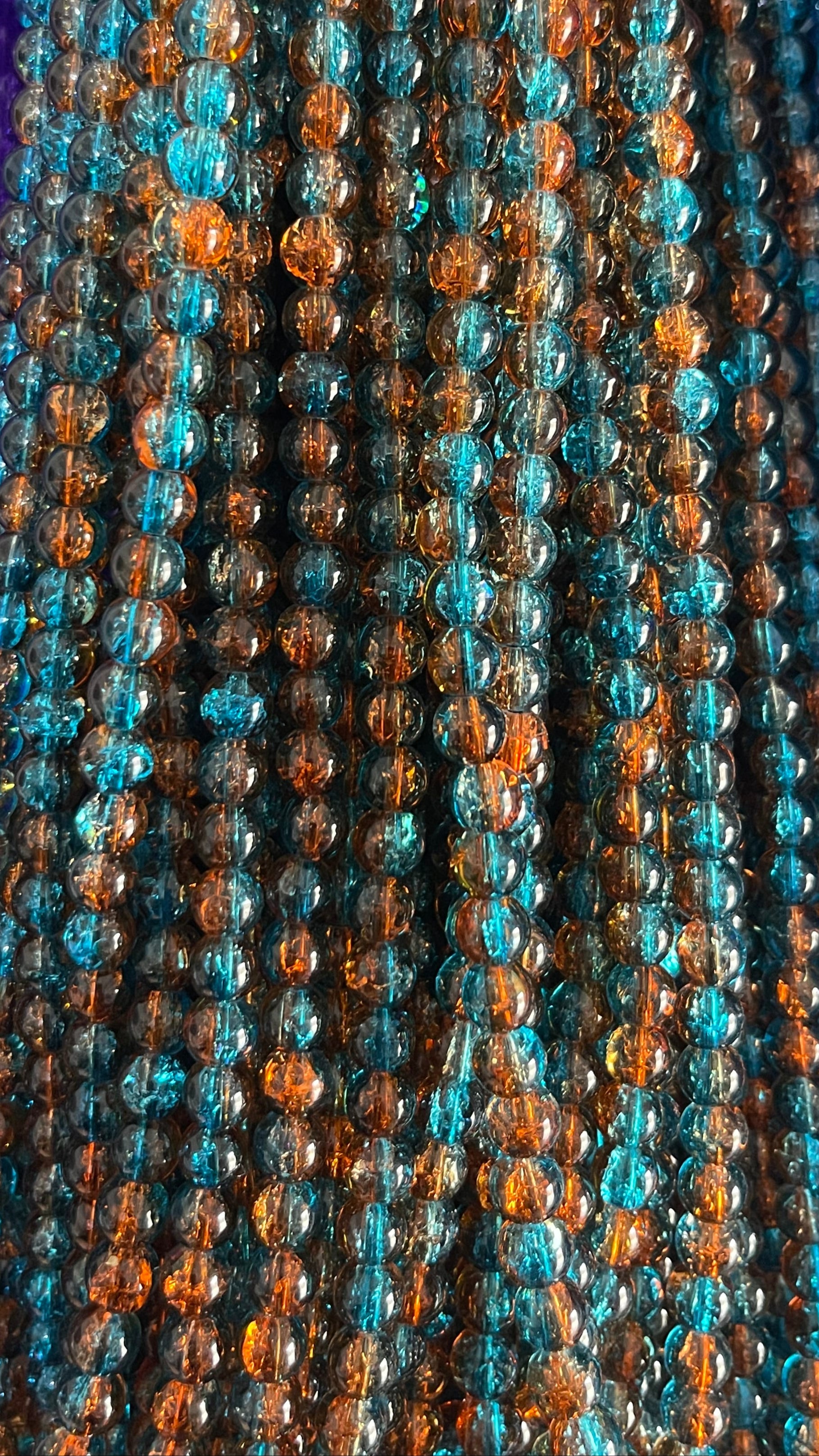 crack glass beads 8mm