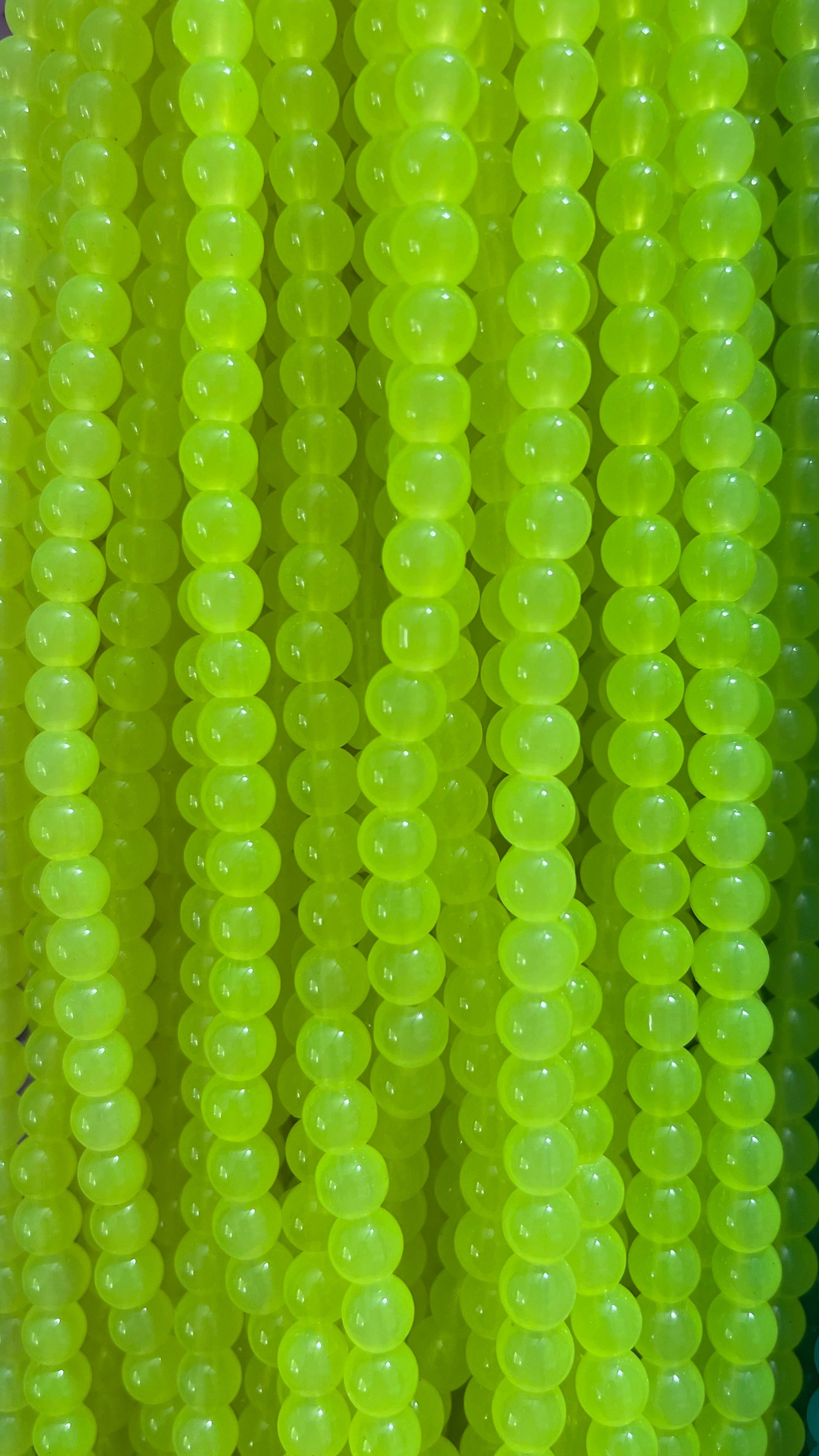 Plane glass beads 8mm