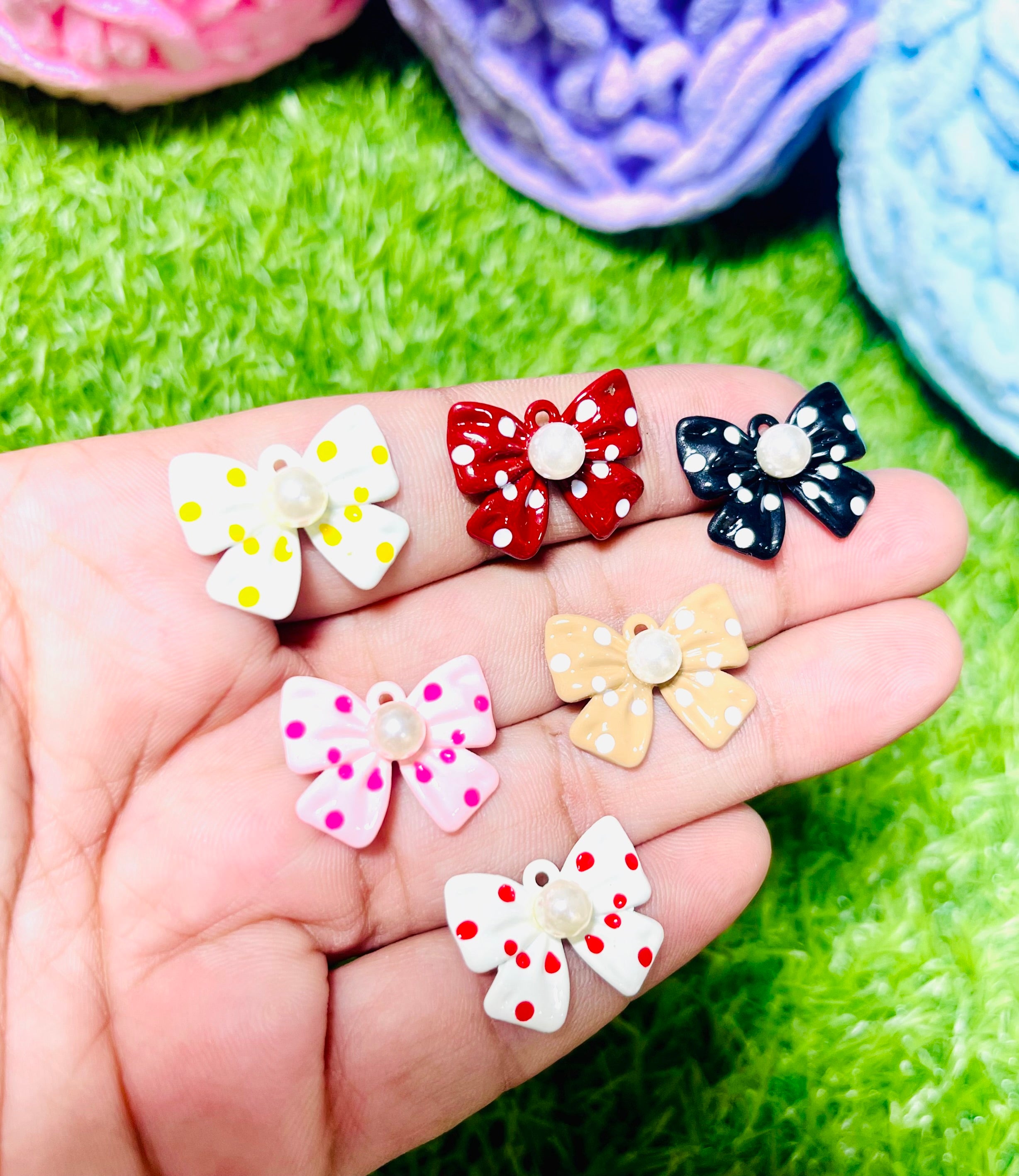 Bow Charms 6 pcs