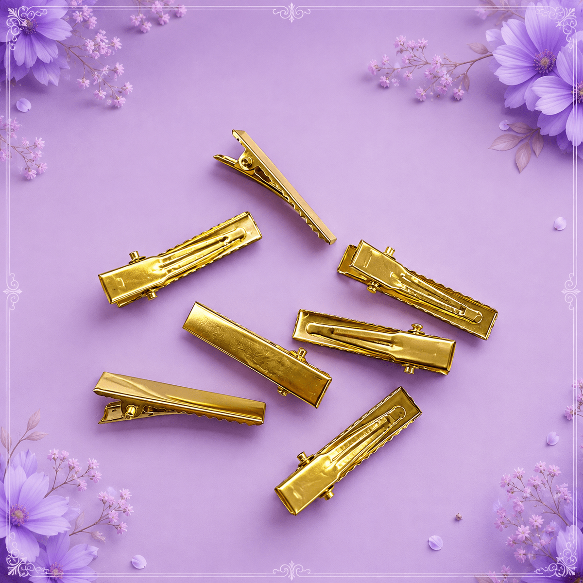 Gold-Plated Alligator Hair Clips 3cm