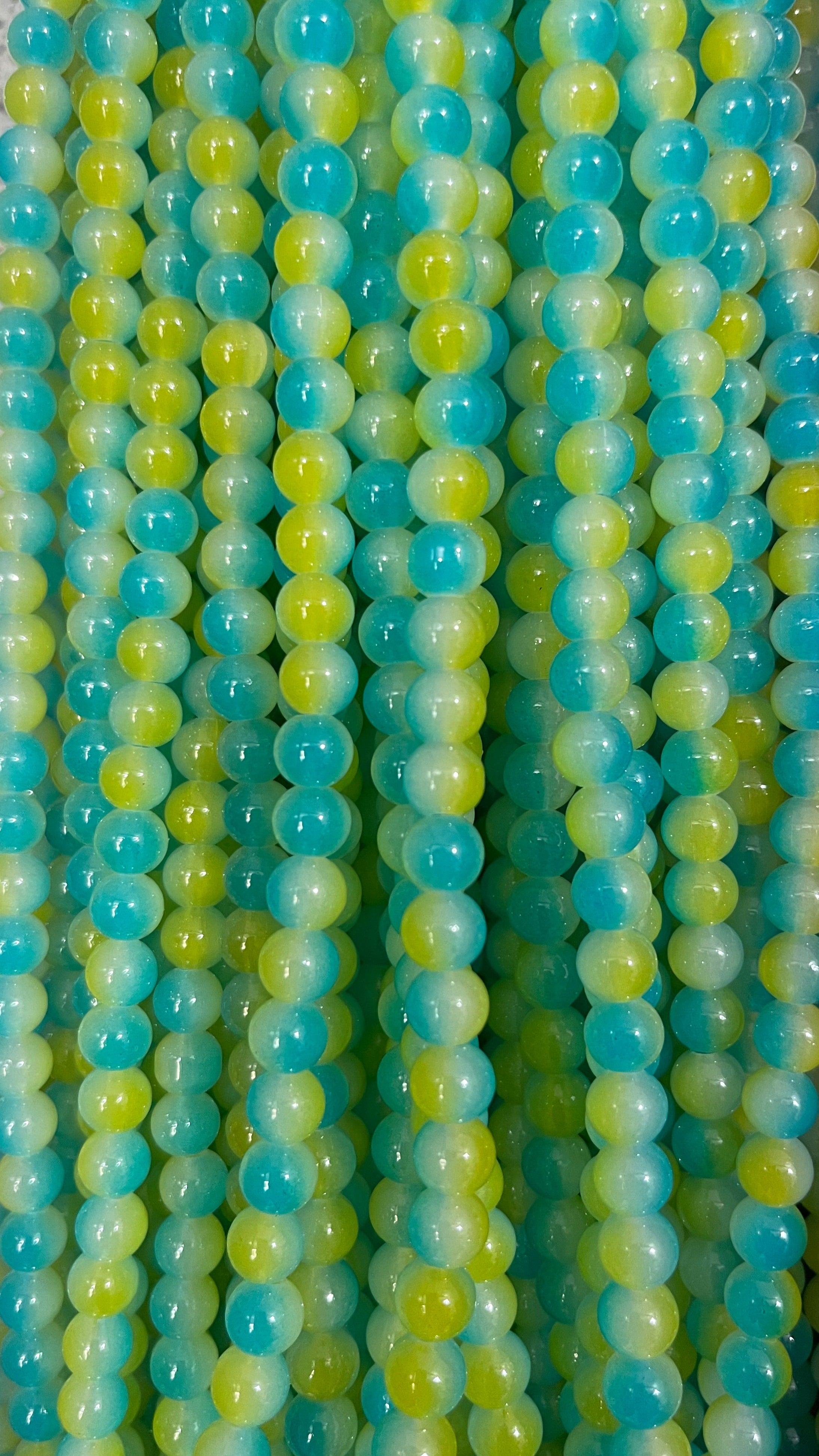 Multicolour glass beads 8mm