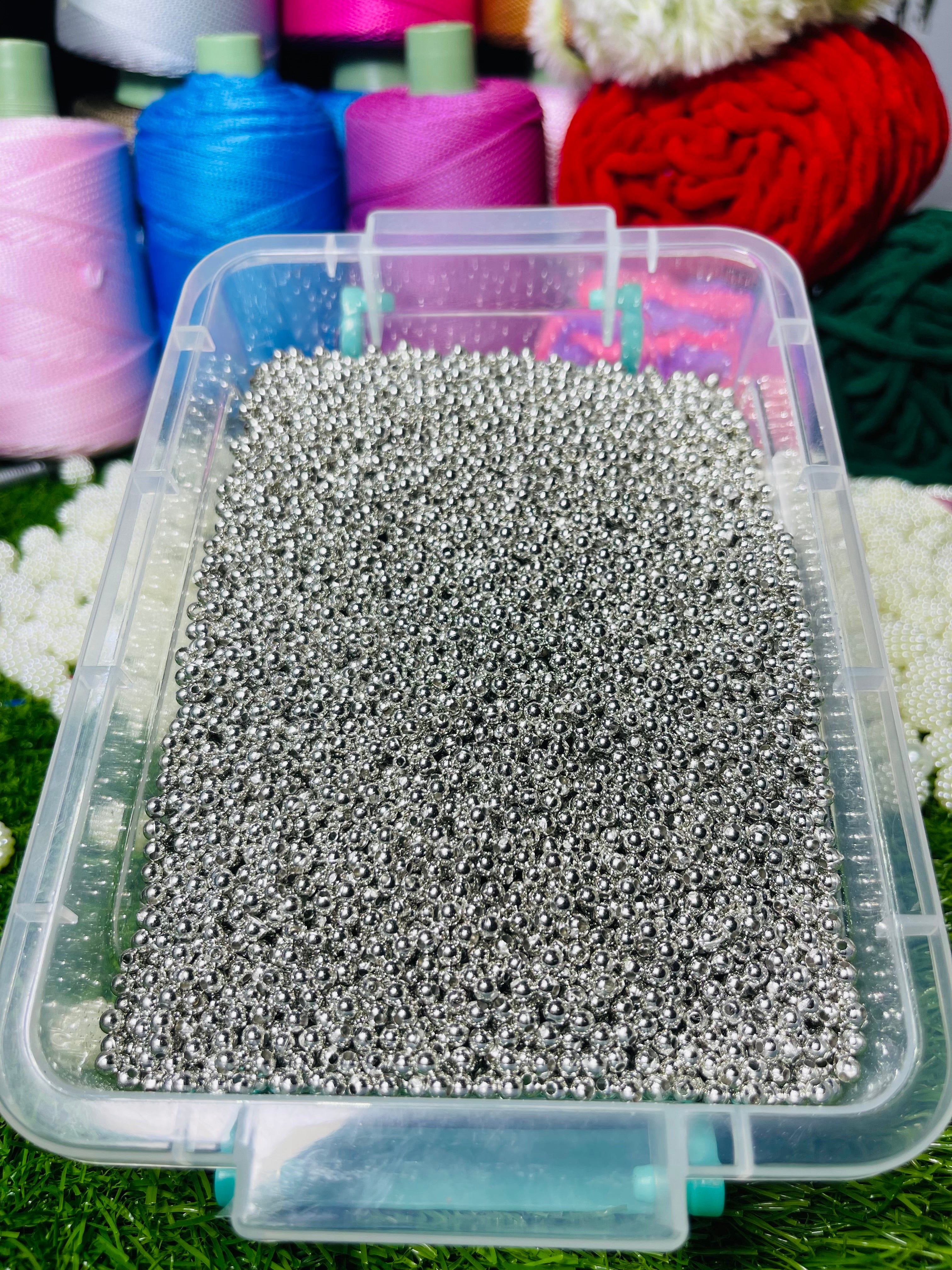Silver beads 4mm