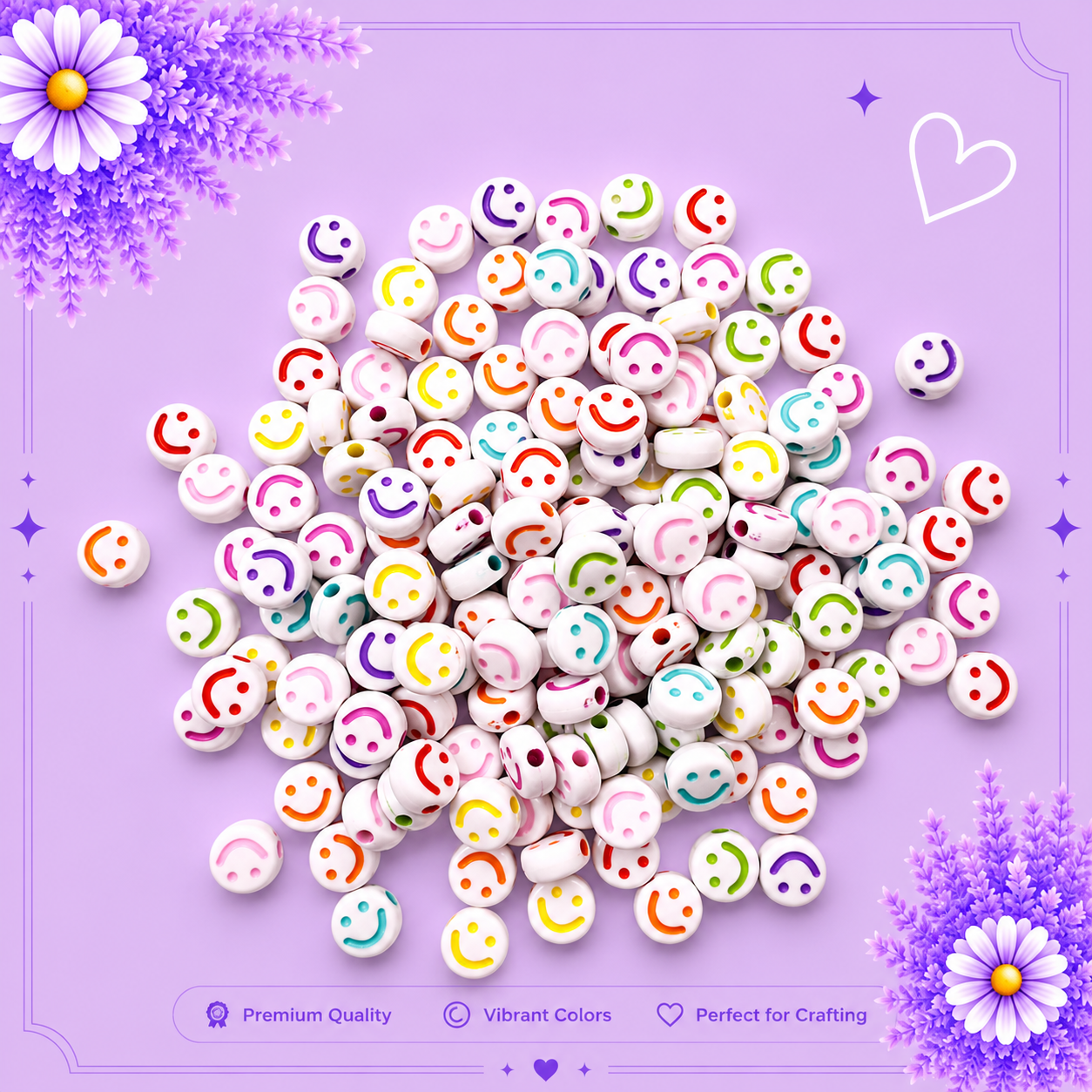 Colorful Smiley Beads