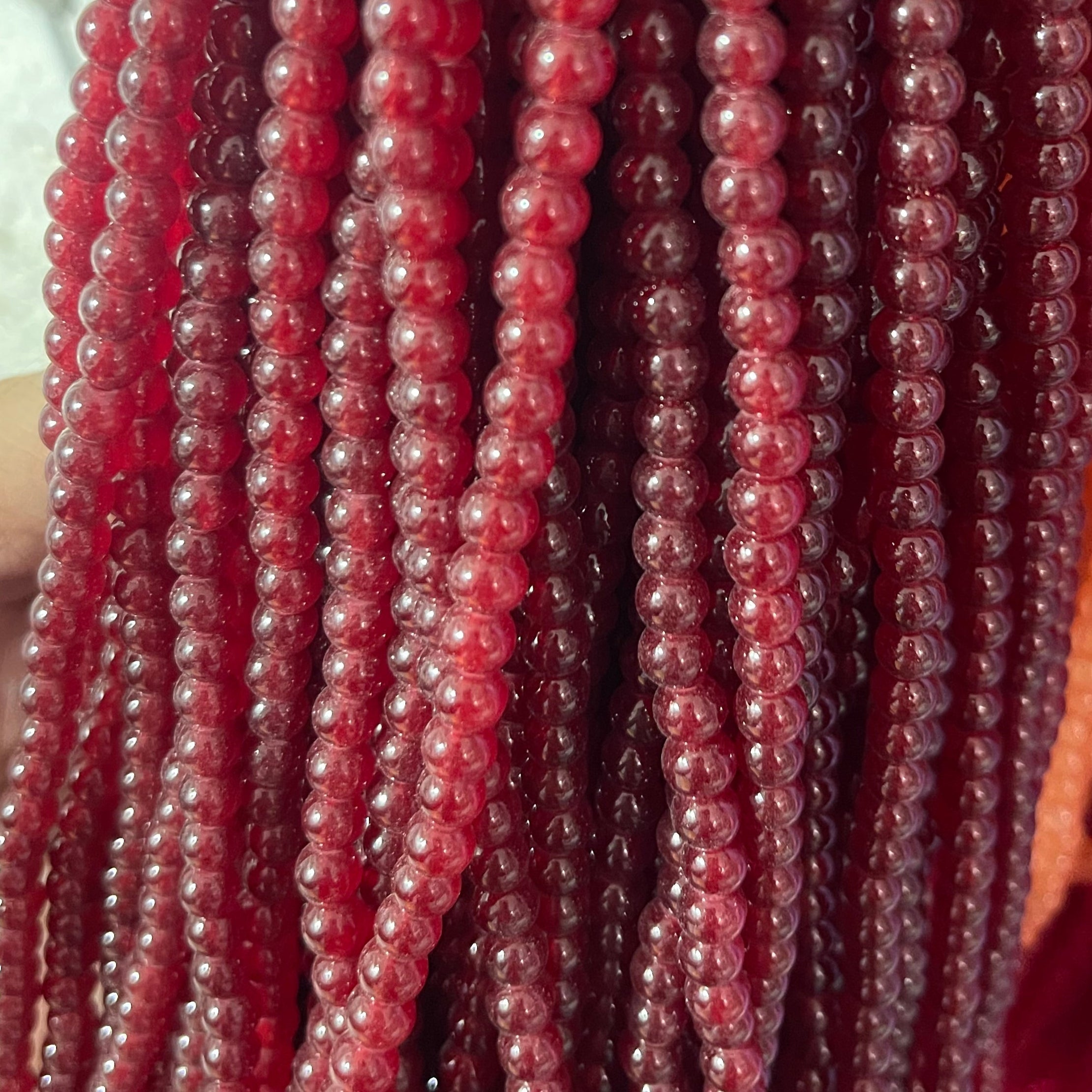 Plane glass beads 6mm