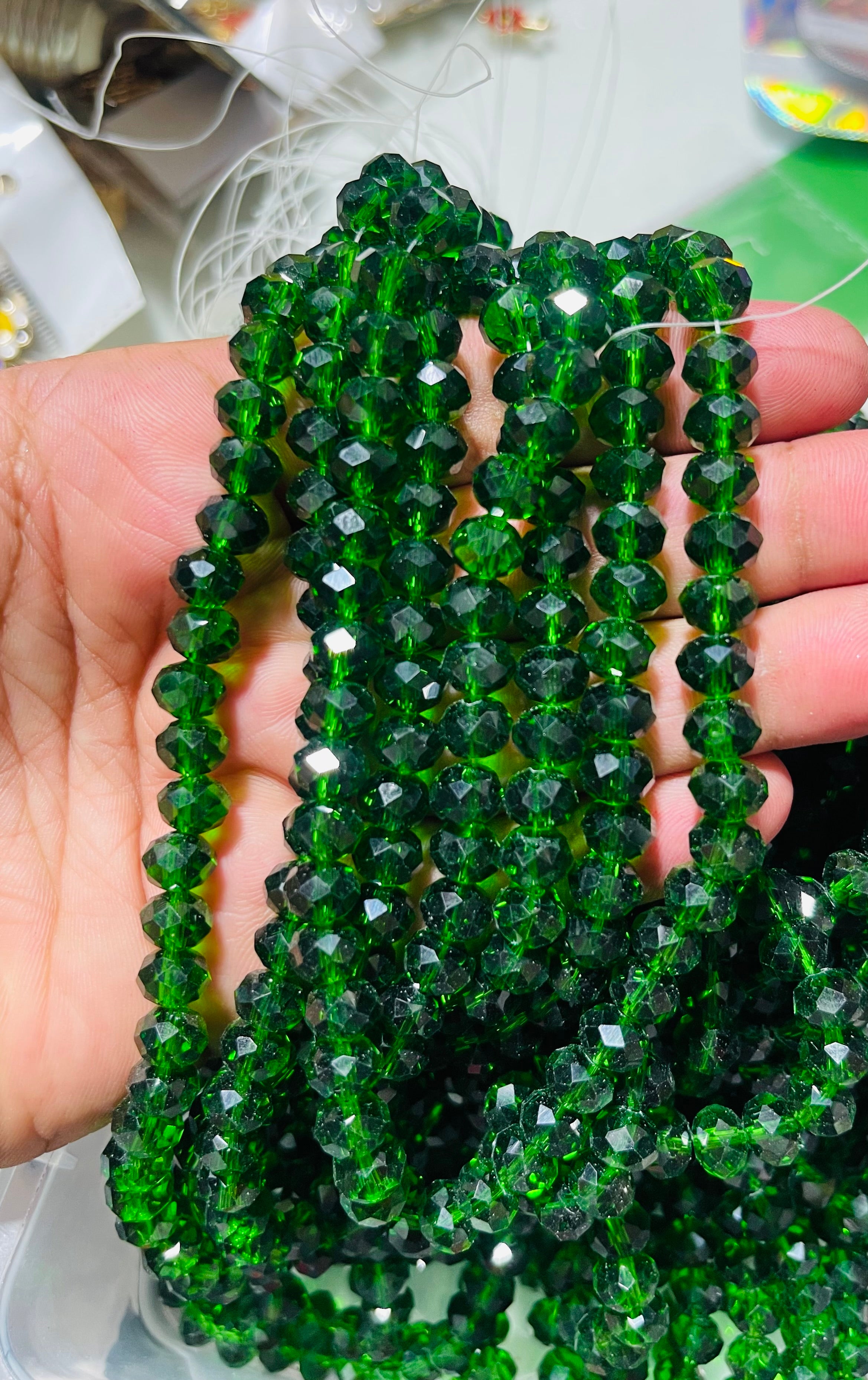 Crystal glass beads 8mm