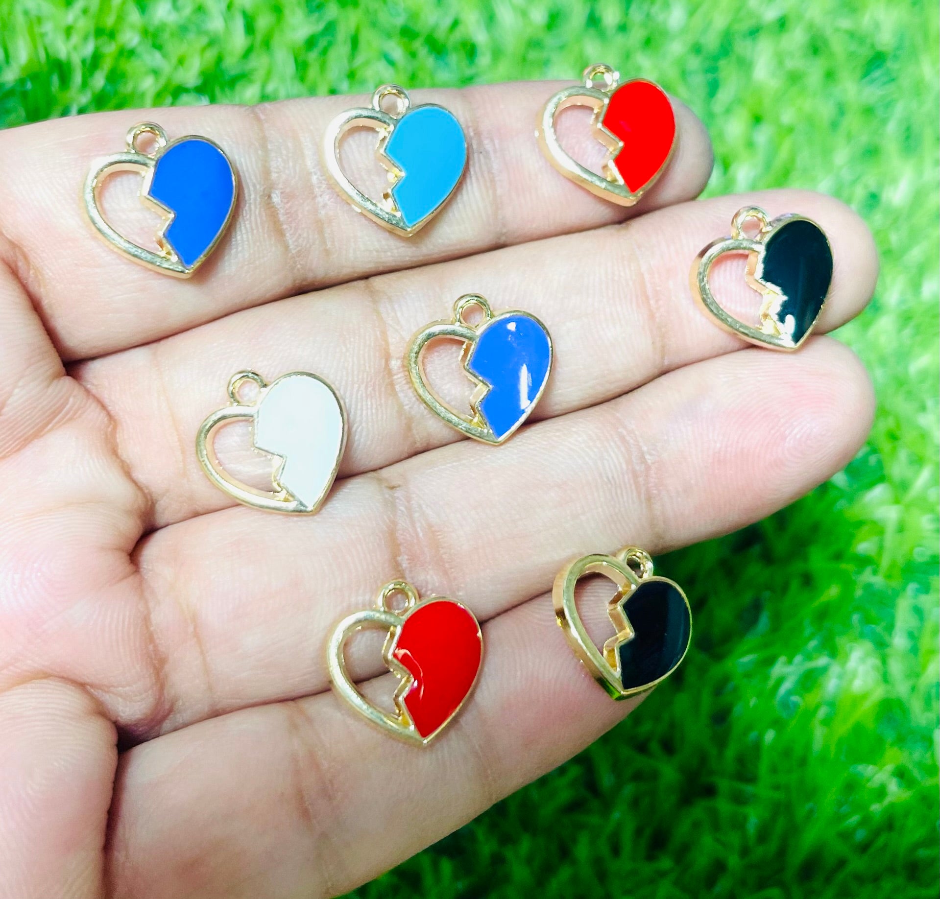 Heart Charms 6 pcs