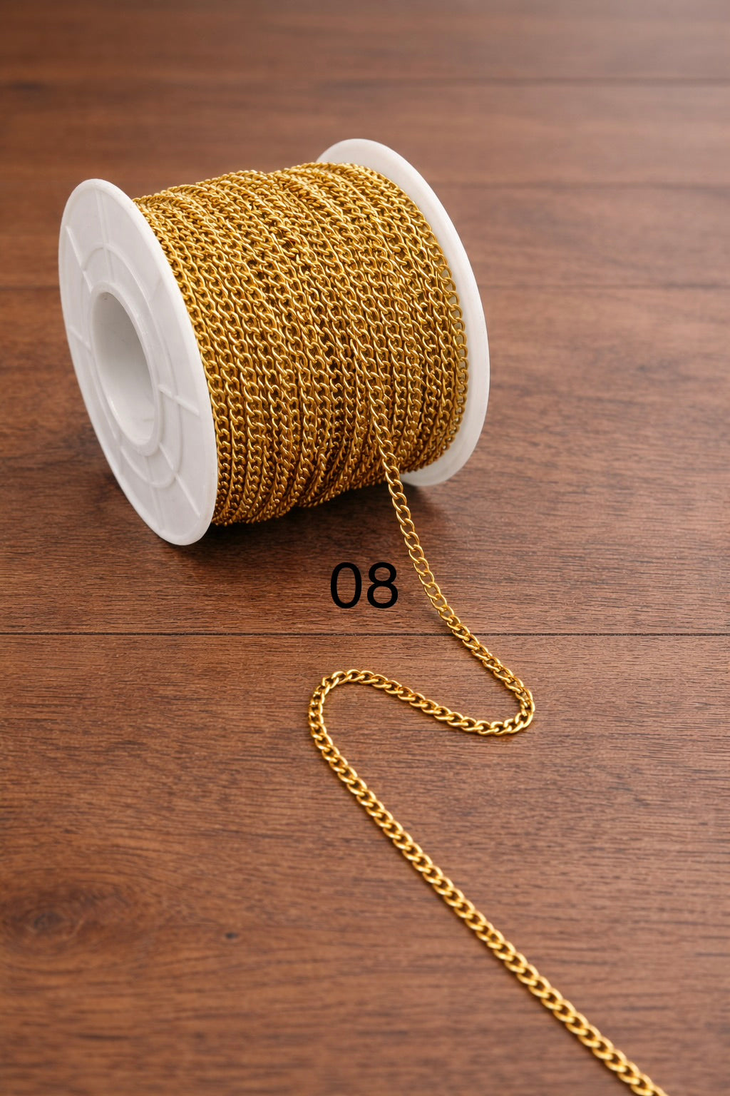 (08)_Stainless 0.8x2mm Golden Chain