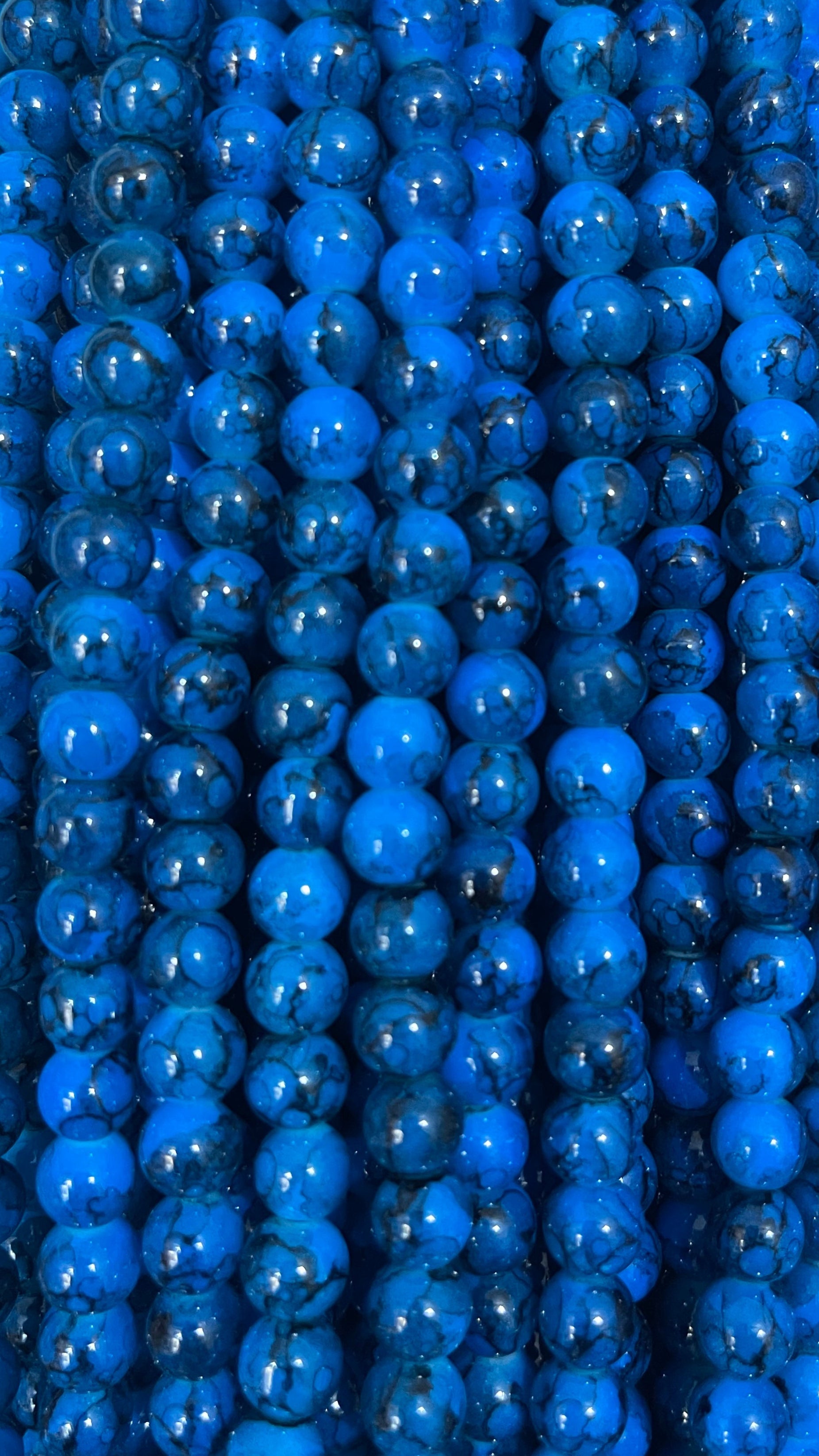 Multicolor glass beads 8mm