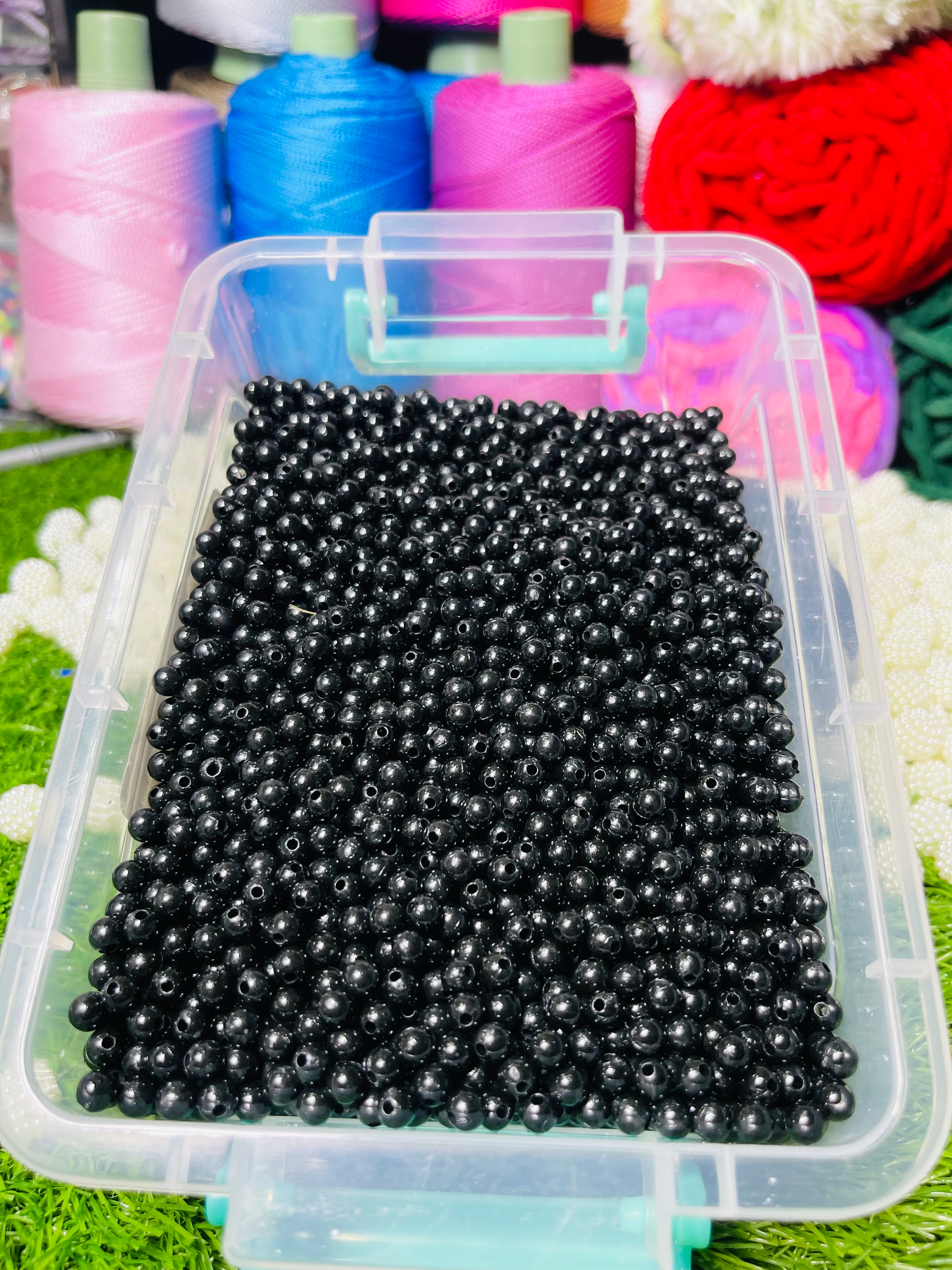 Pearl beads black 8mm