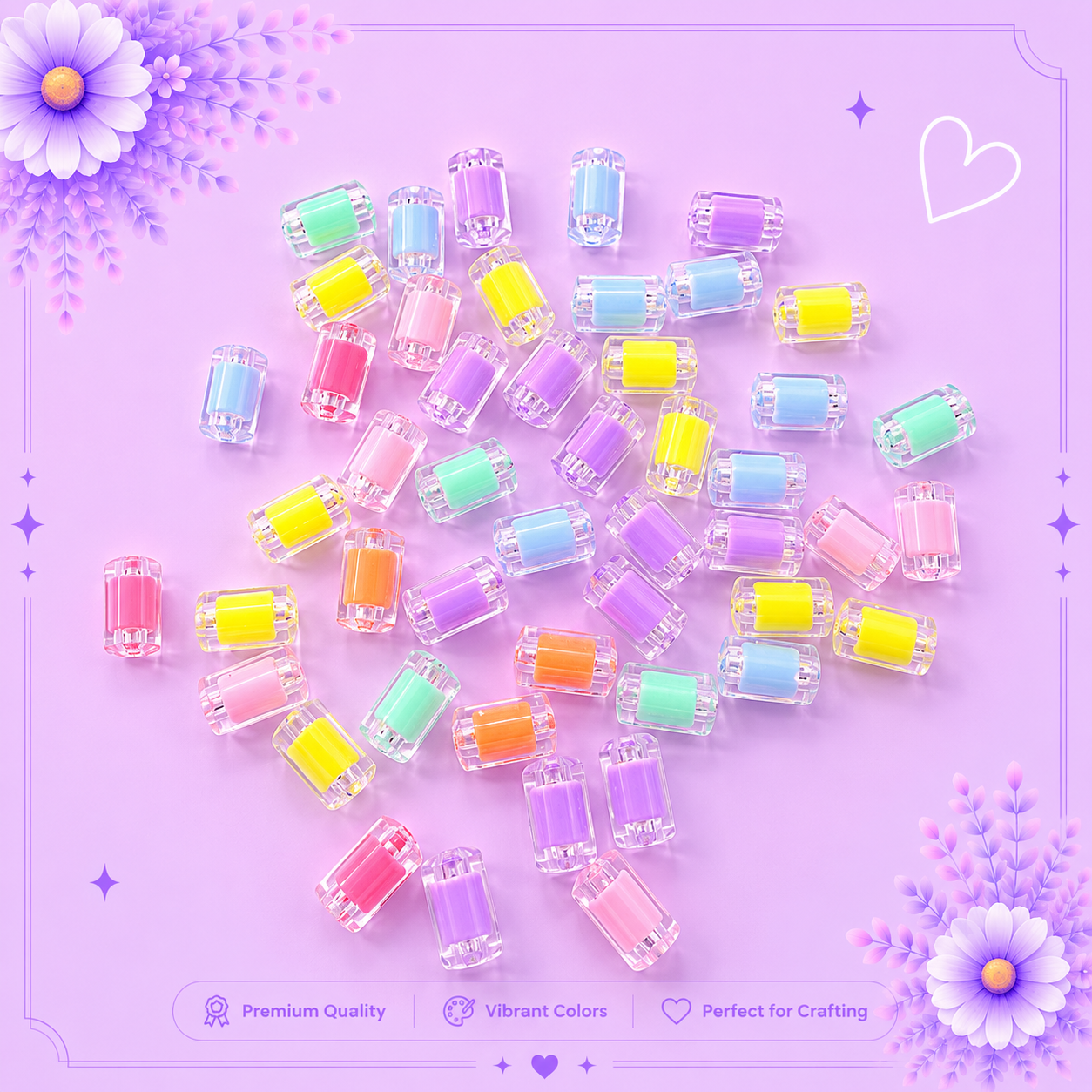 Transparent Tube Beads