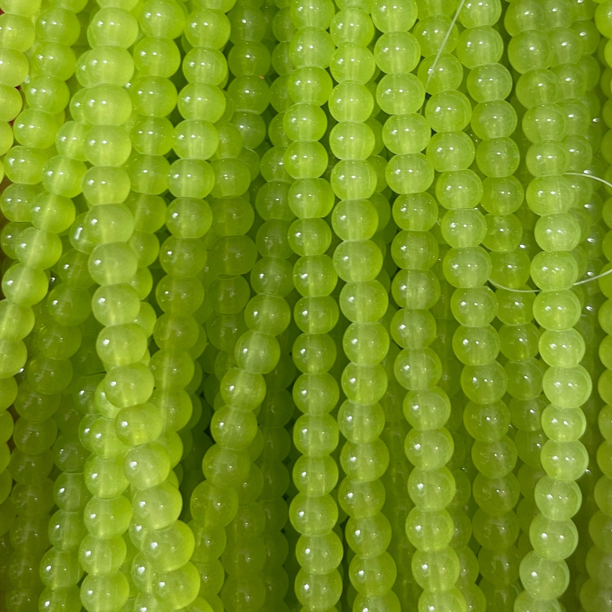 Plane glass beads 6mm