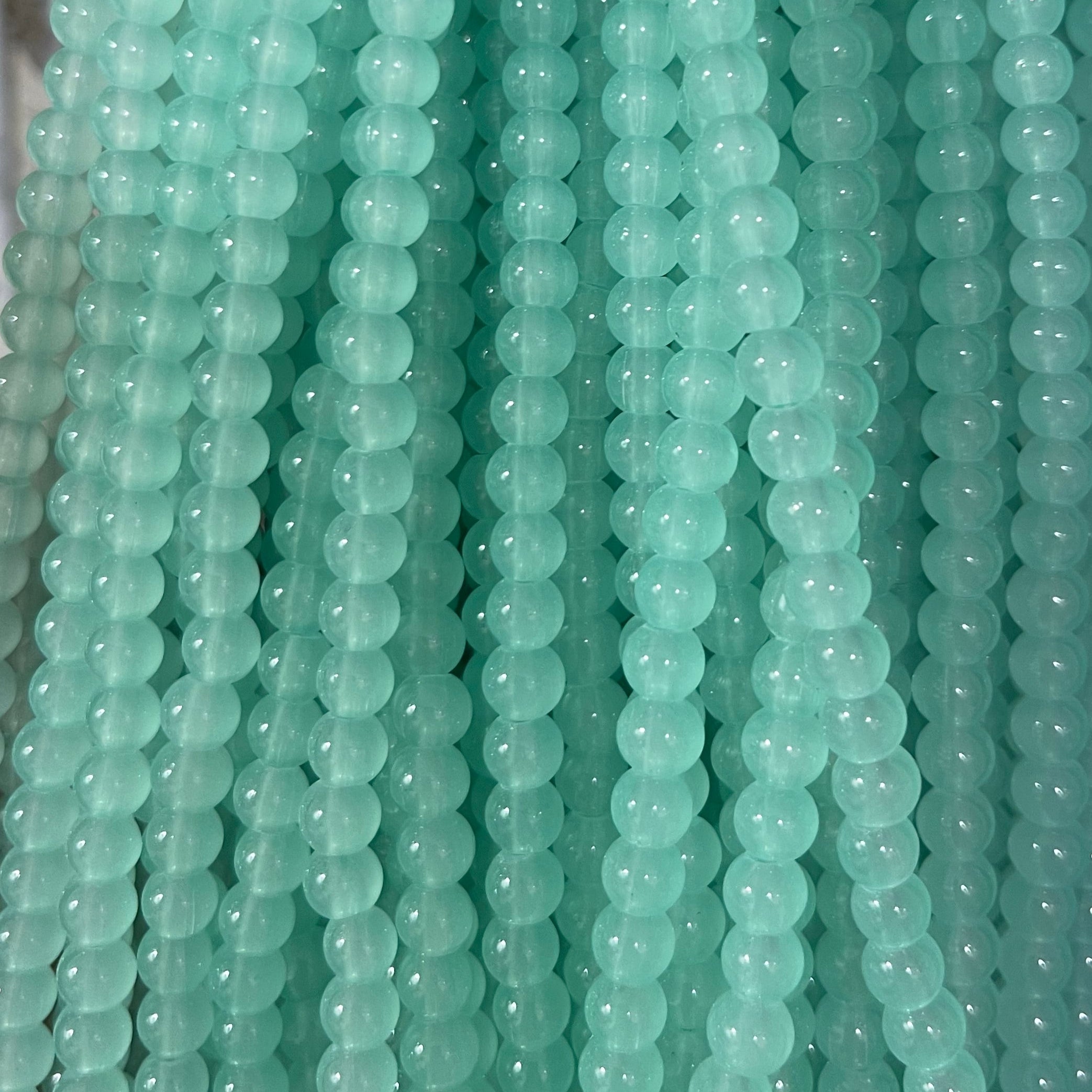 Plane glass beads 6mm