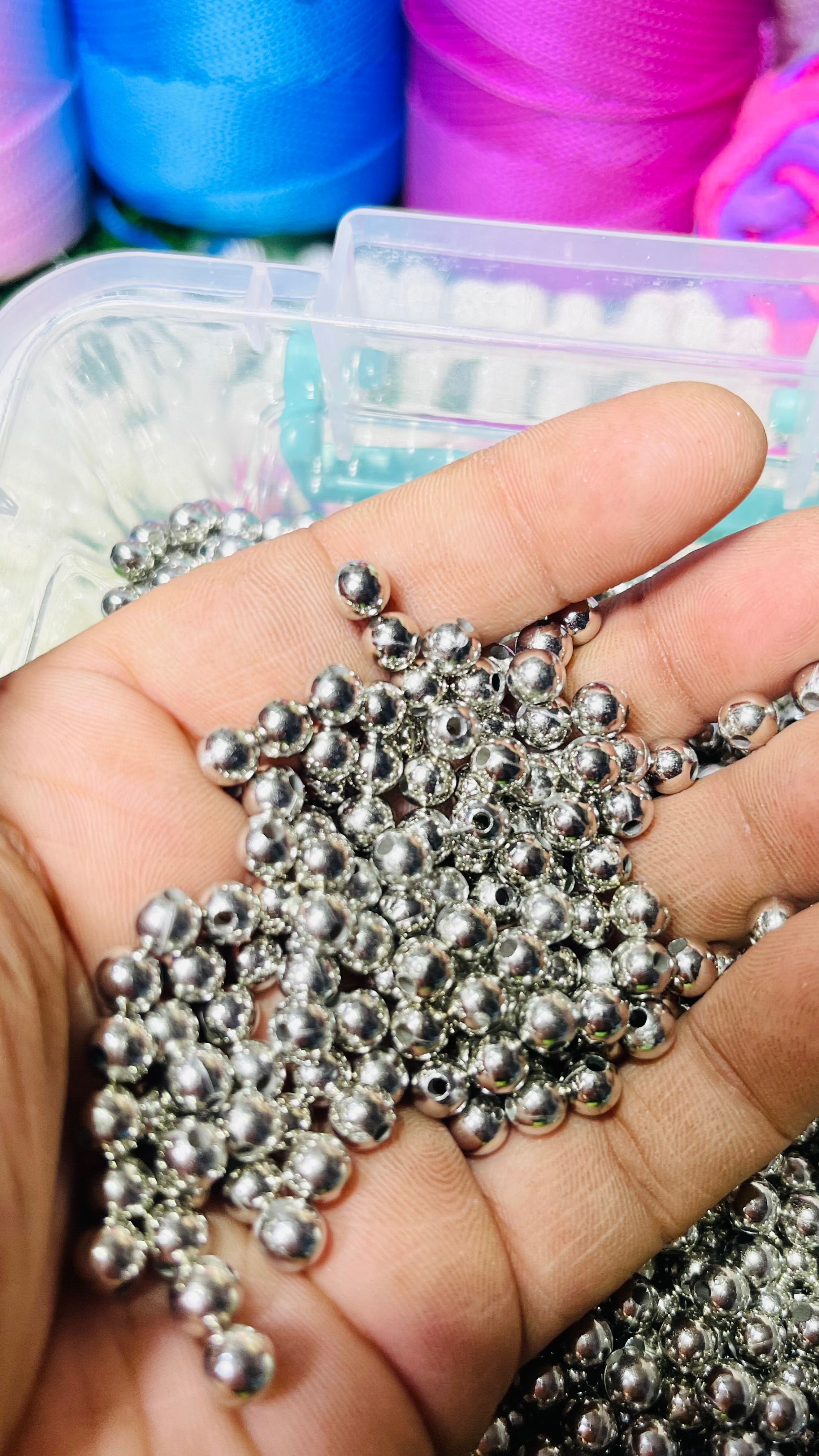 Silver beads 8mm