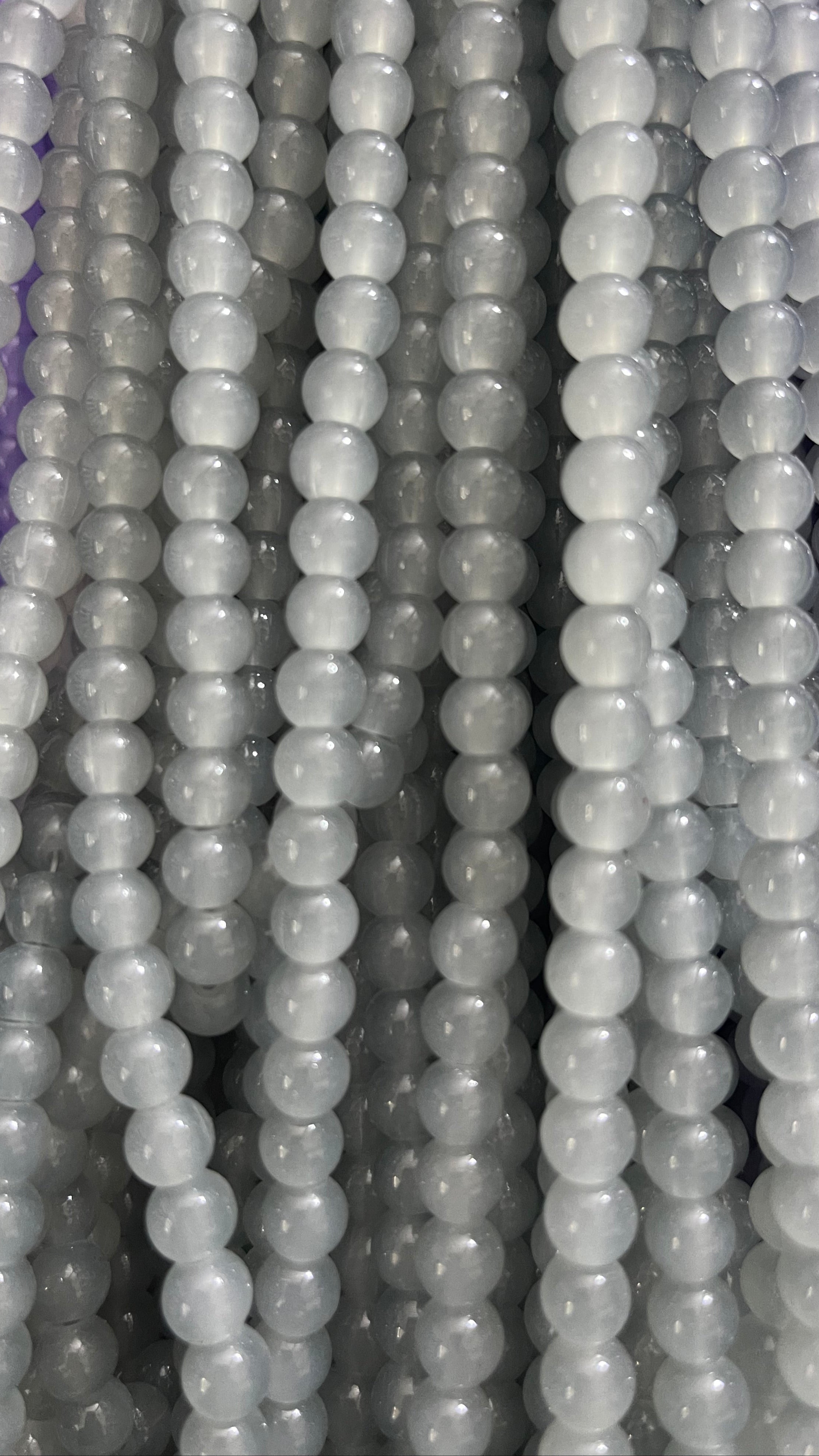 Plane glass beads 8mm