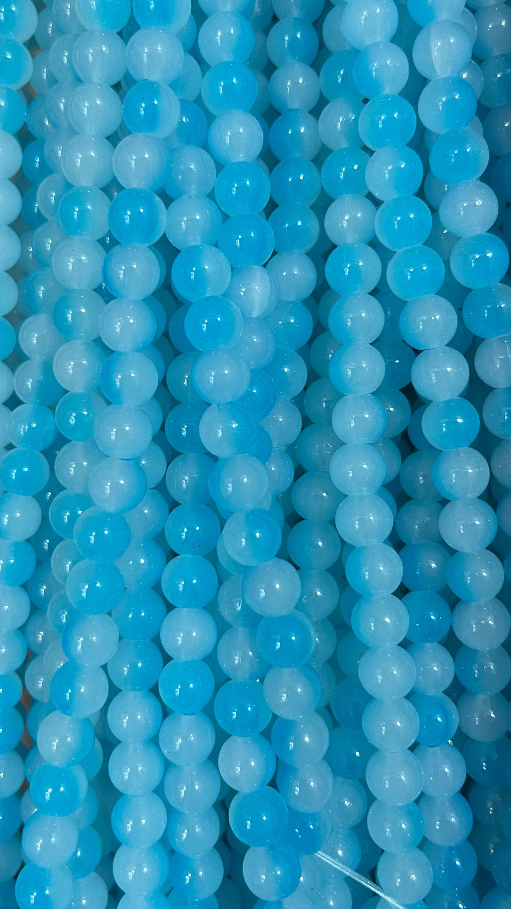 Multicolor glass beads 8mm