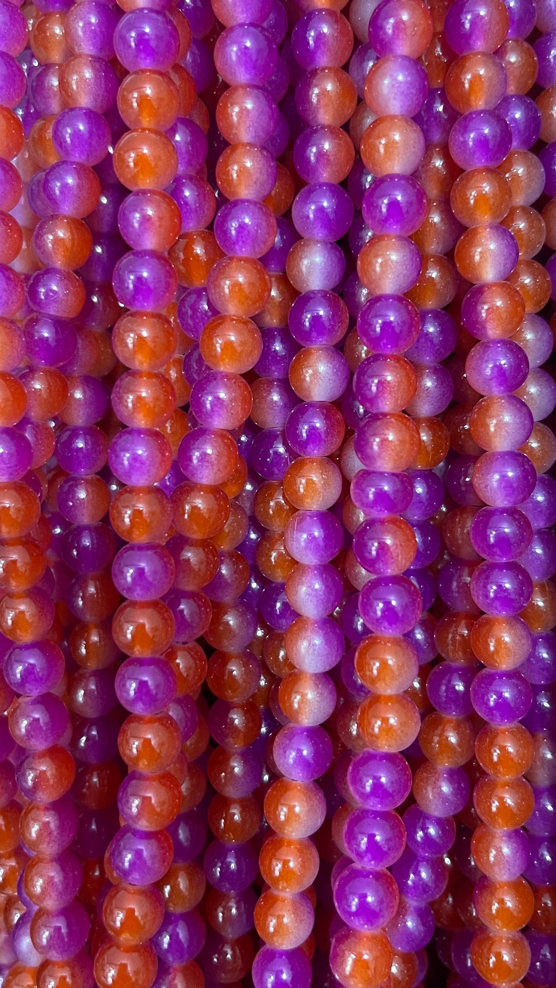 Multicolor glass beads 8mm