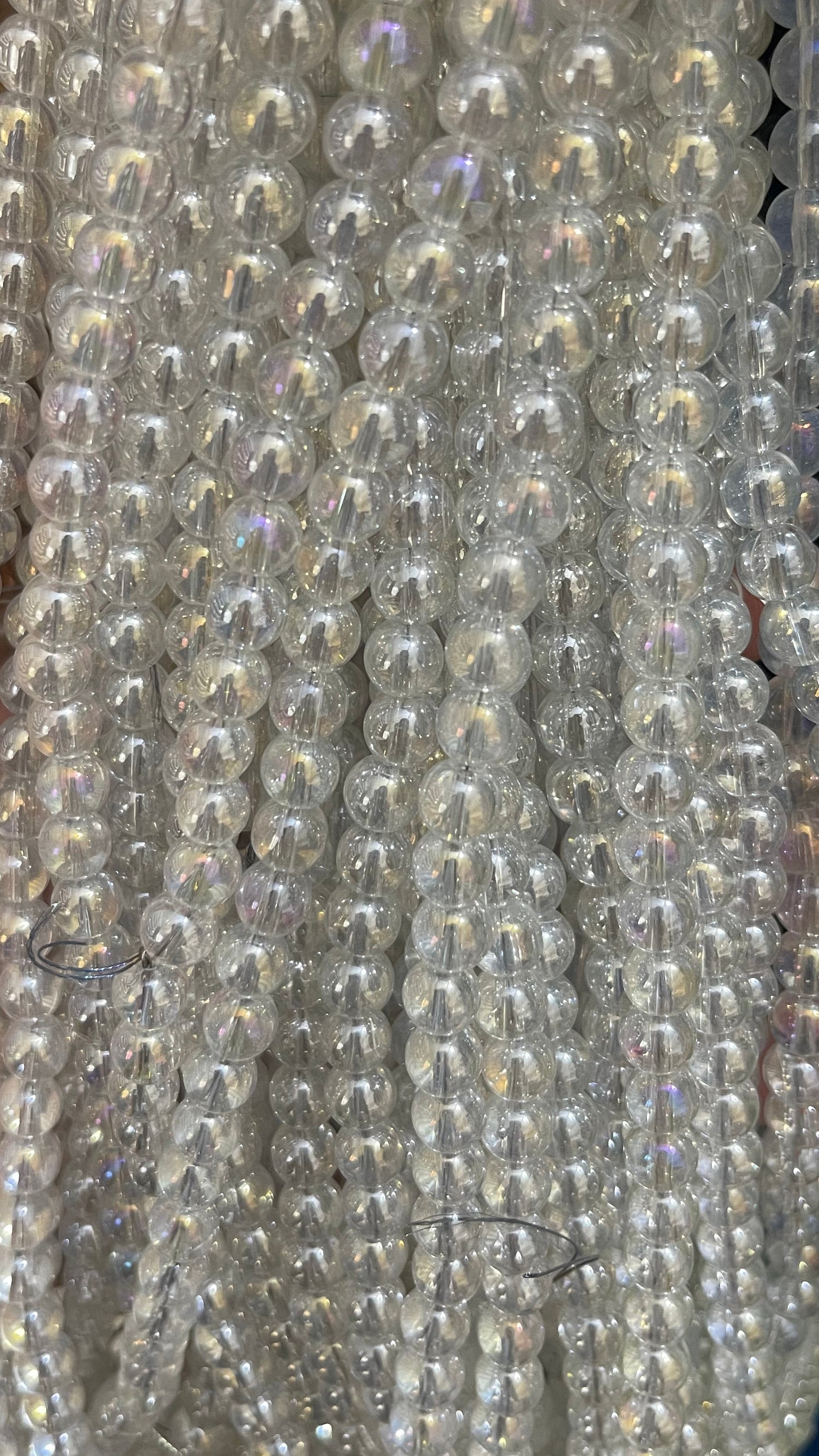 Plane glass beads 8mm