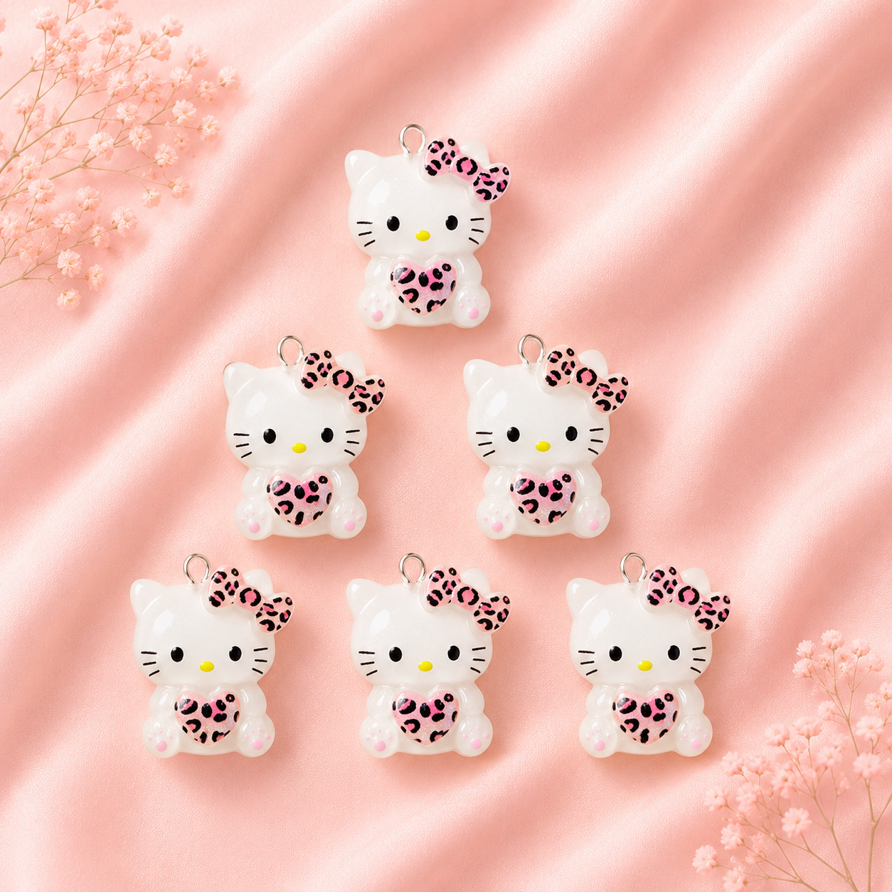 Acrylic Flower Charms (6 Pcs)