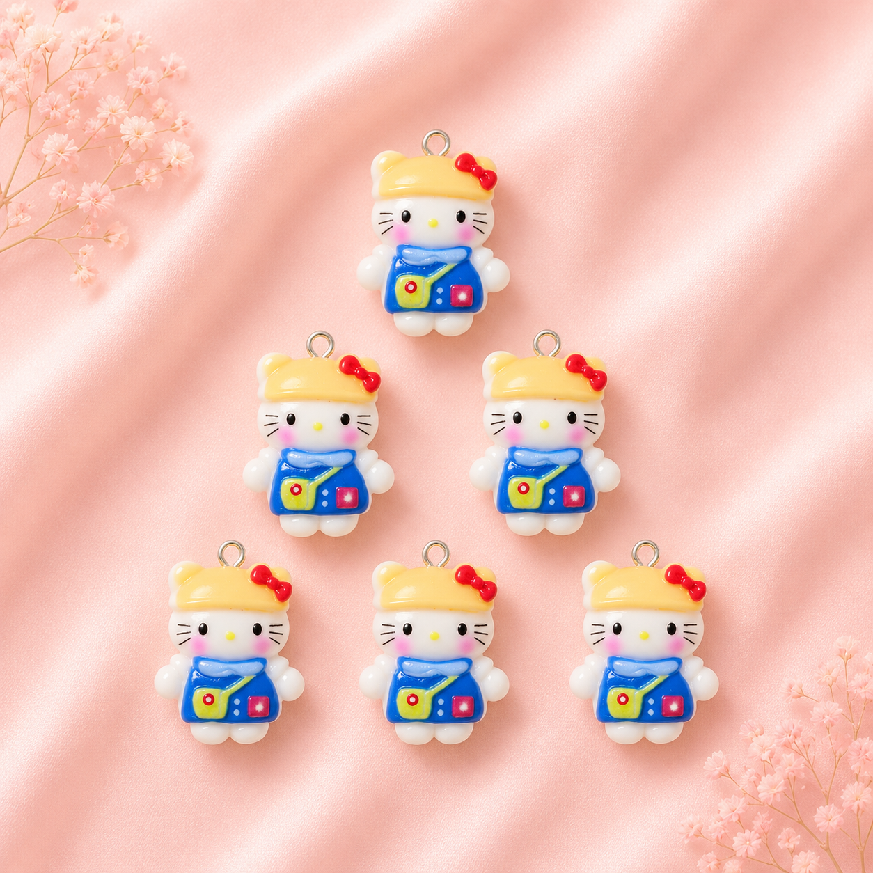 Acrylic Flower Charms (6 Pcs)