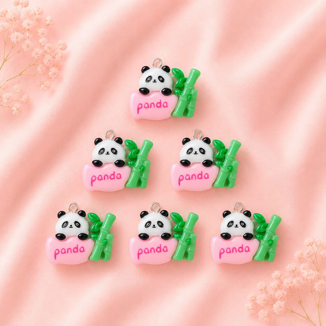 Acrylic Flower Charms (6 Pcs)