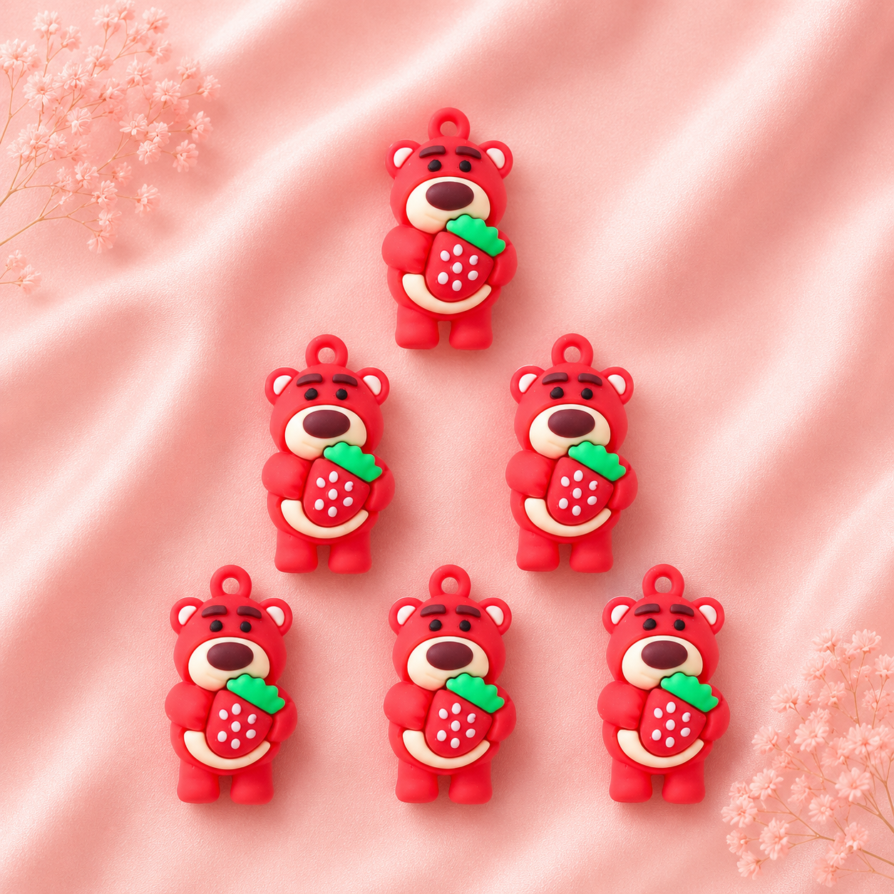 Acrylic Flower Charms (6 Pcs)