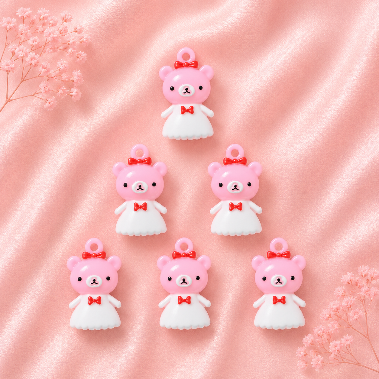 Acrylic Flower Charms (6 Pcs)