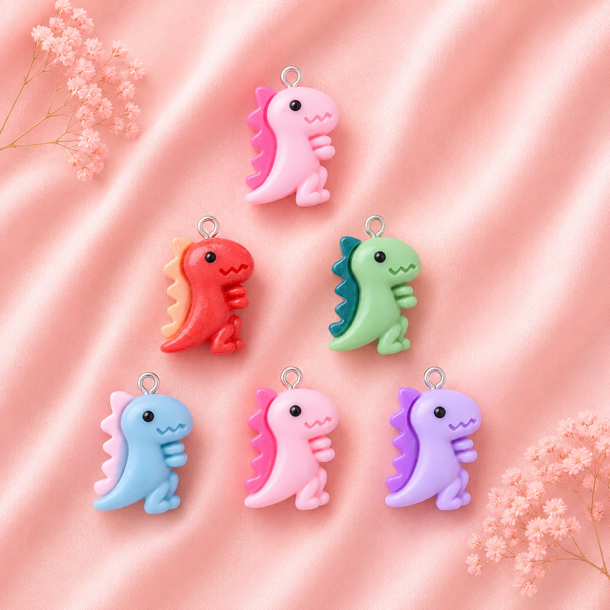 Acrylic Flower Charms (6 Pcs)