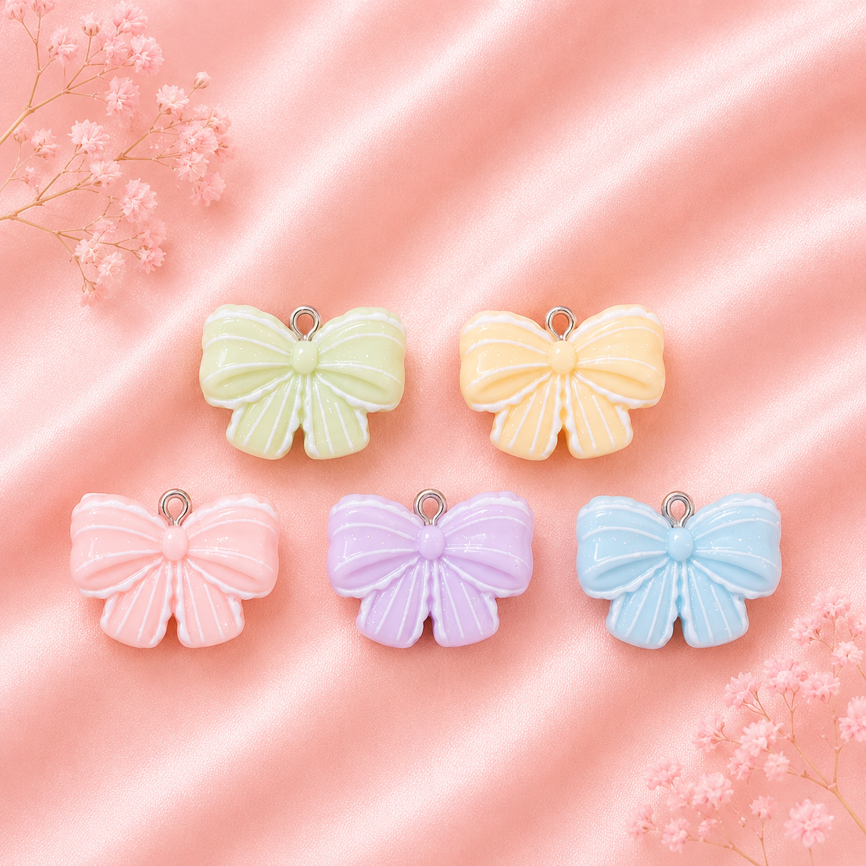 Acrylic Flower Charms (6 Pcs)