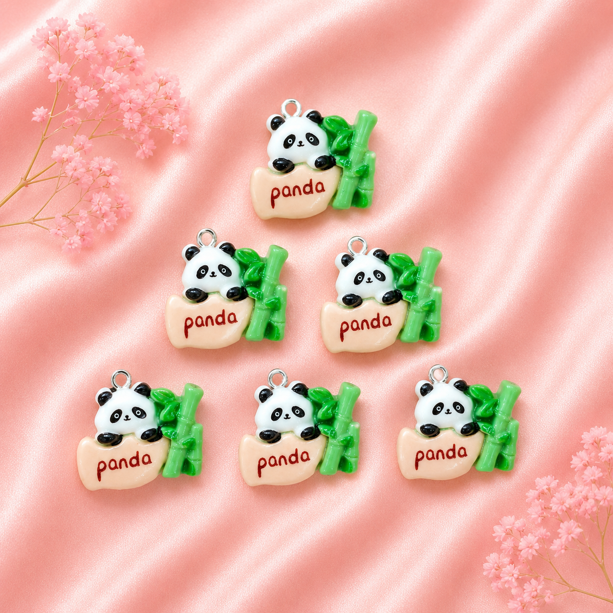 Acrylic Flower Charms (6 Pcs)