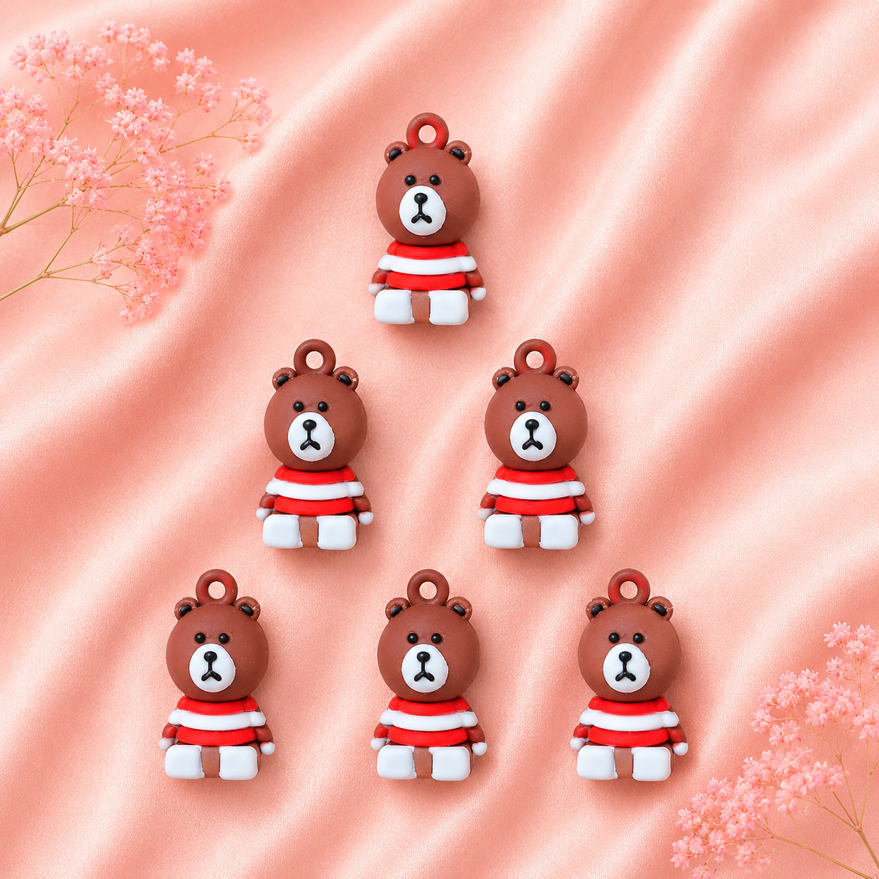 Acrylic Flower Charms (6 Pcs)