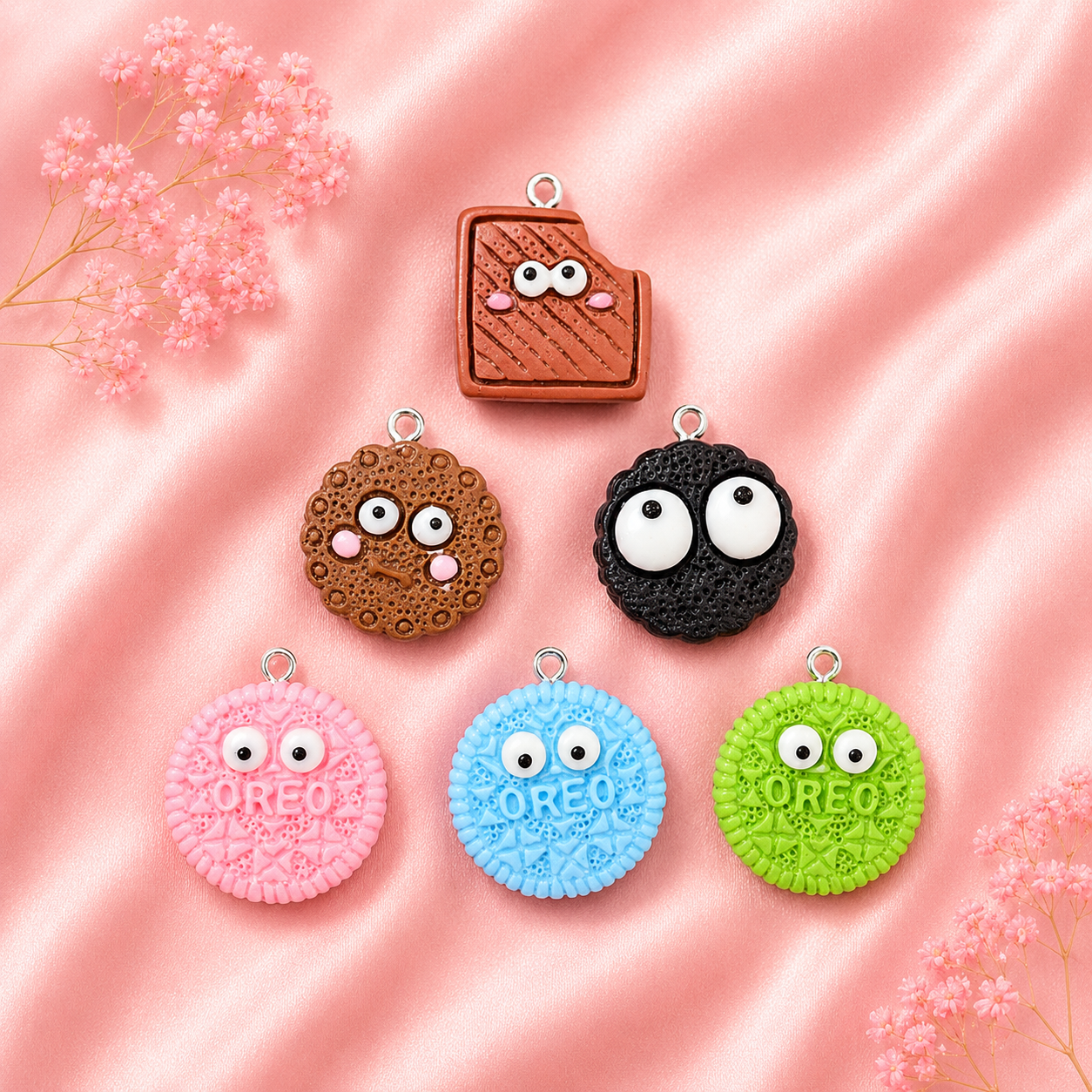 Acrylic Flower Charms (6 Pcs)