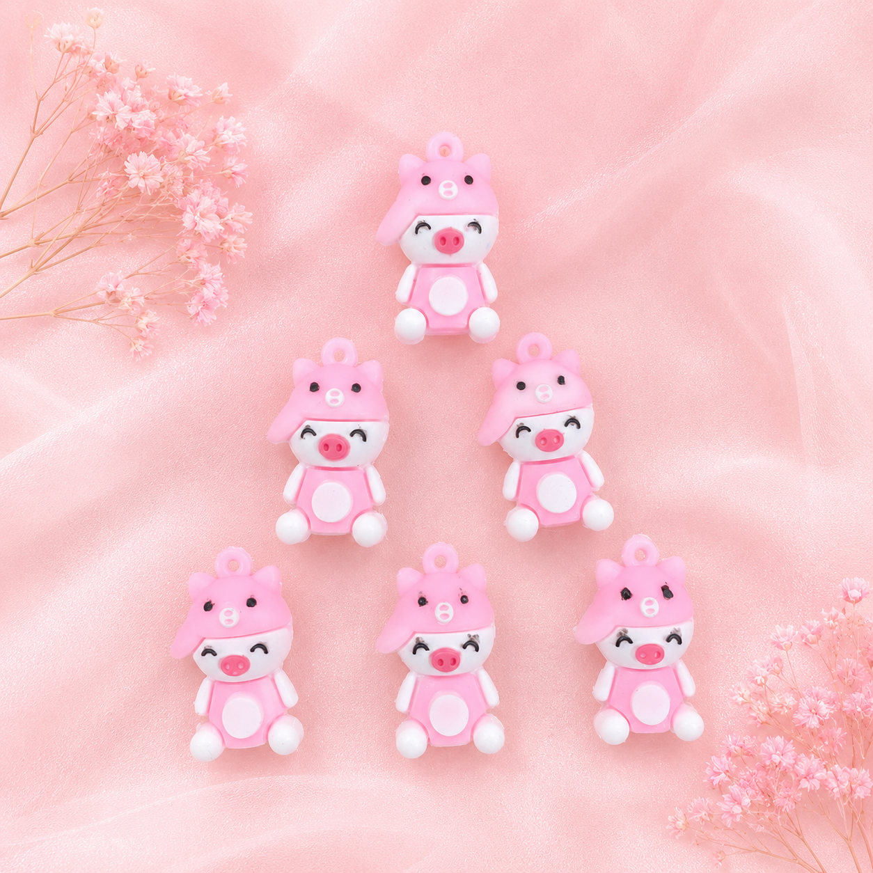 Acrylic Flower Charms (6 Pcs)