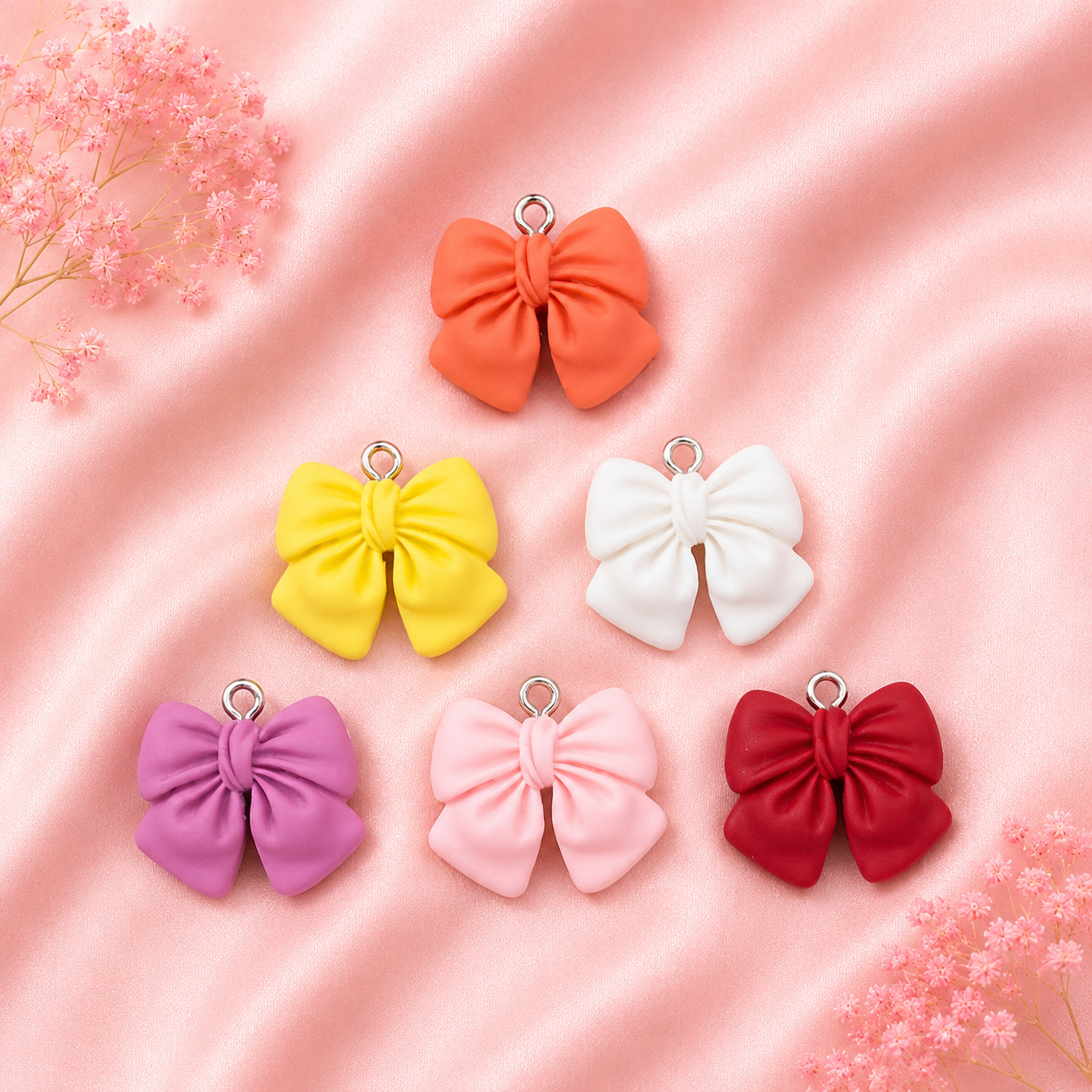 Acrylic Flower Charms (6 Pcs)