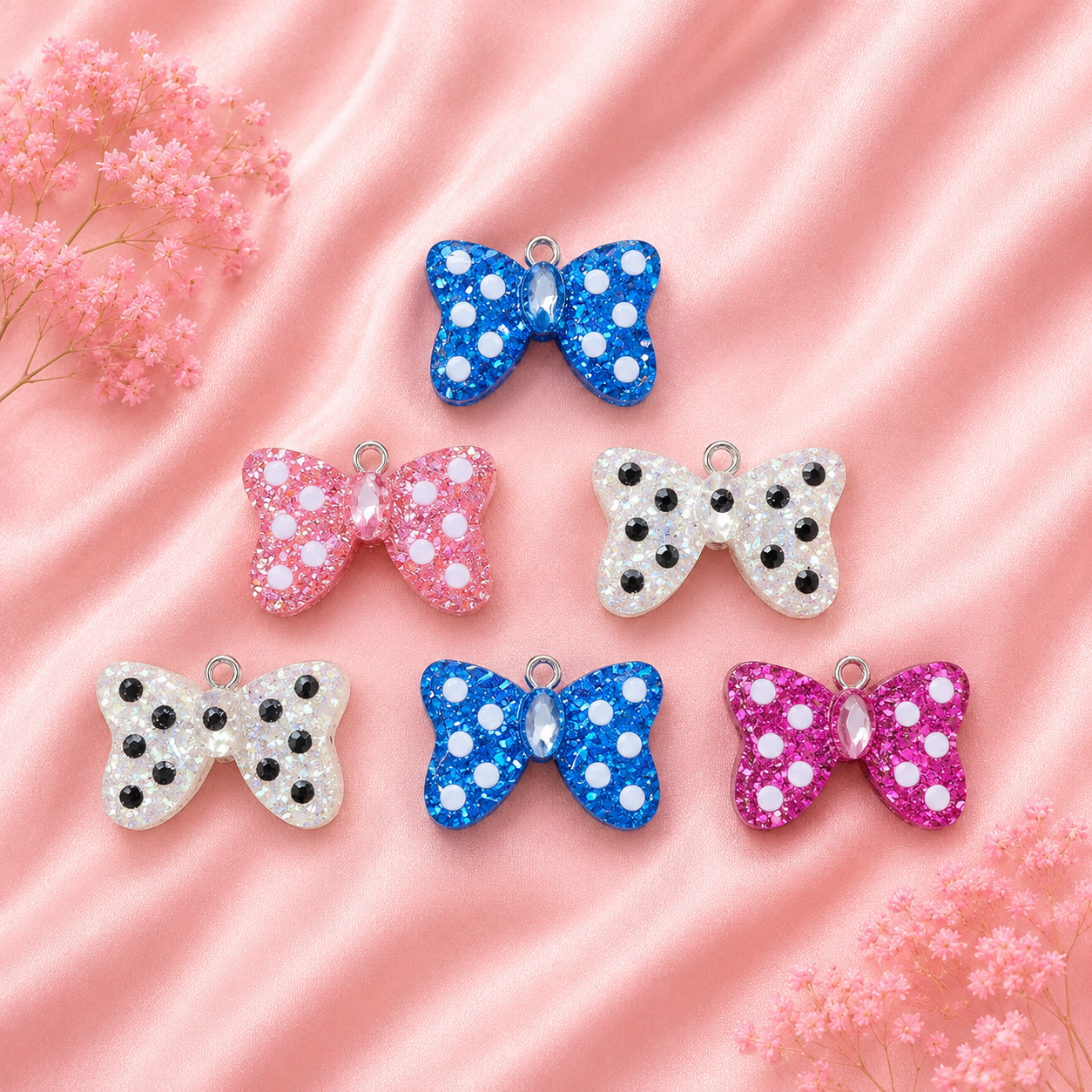 Acrylic Flower Charms (6 Pcs)