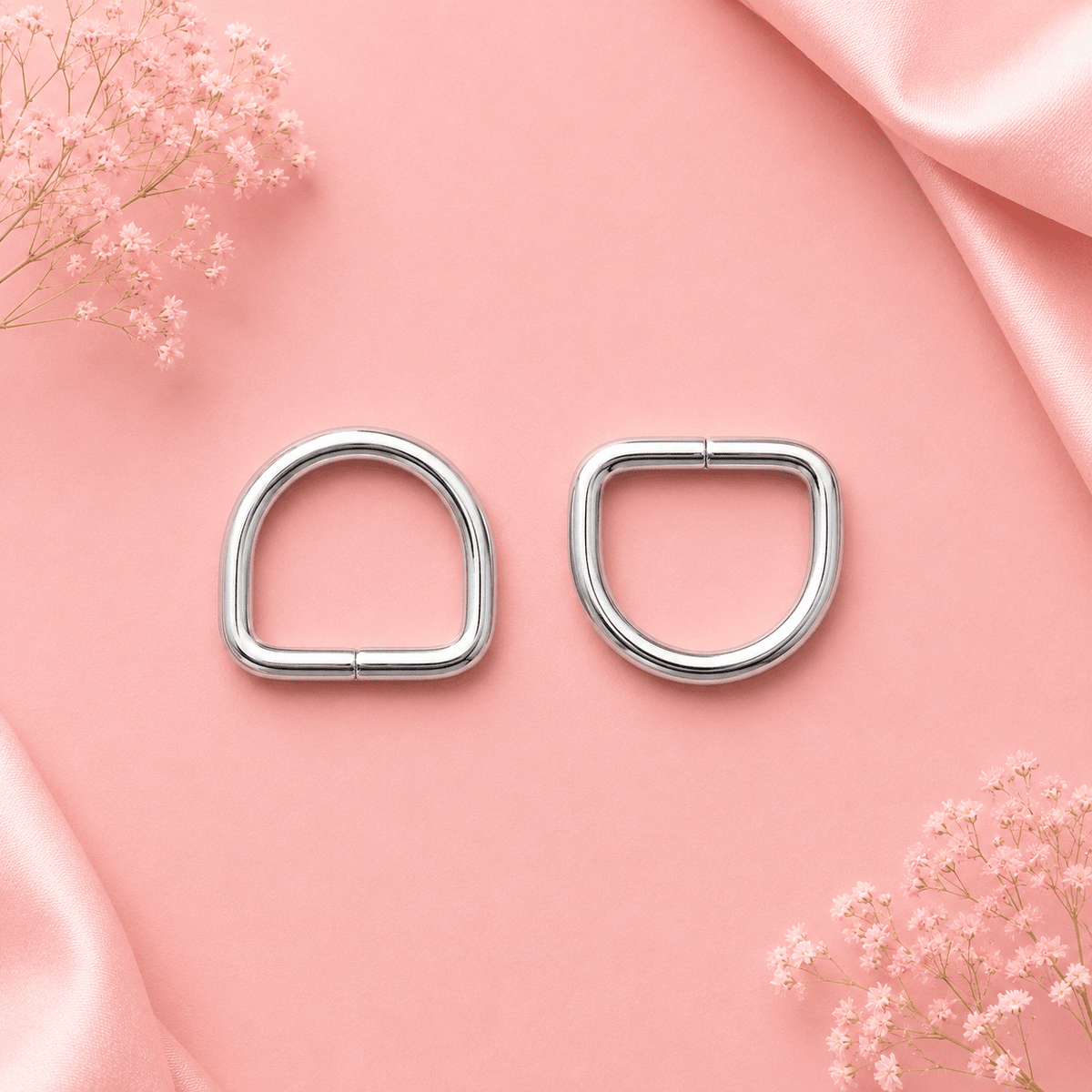 Gold & Silver Metal D Rings for Bags – Heavy Duty Handbag Strap Hooks (1 Pair)