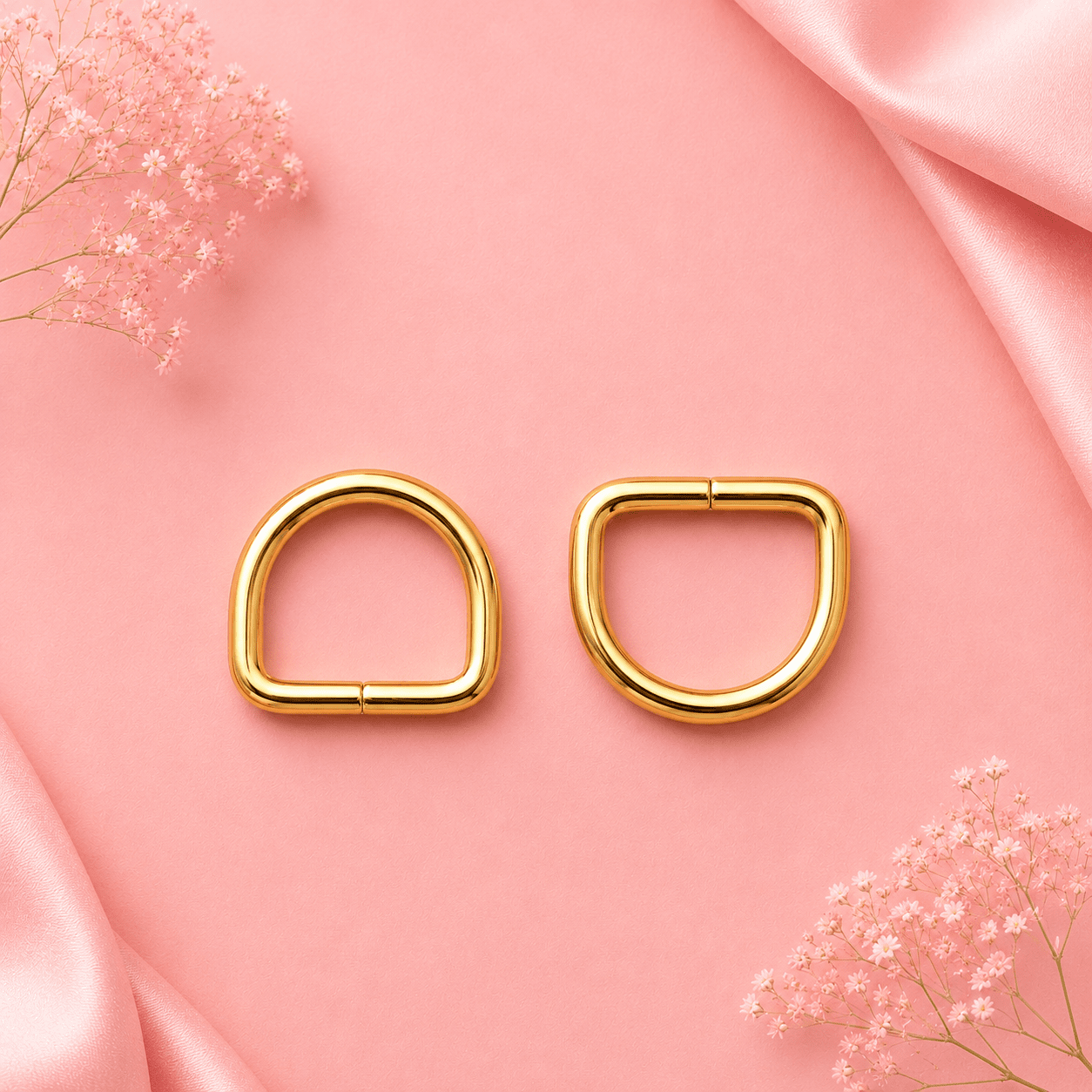 Gold & Silver Metal D Rings for Bags – Heavy Duty Handbag Strap Hooks (1 Pair)