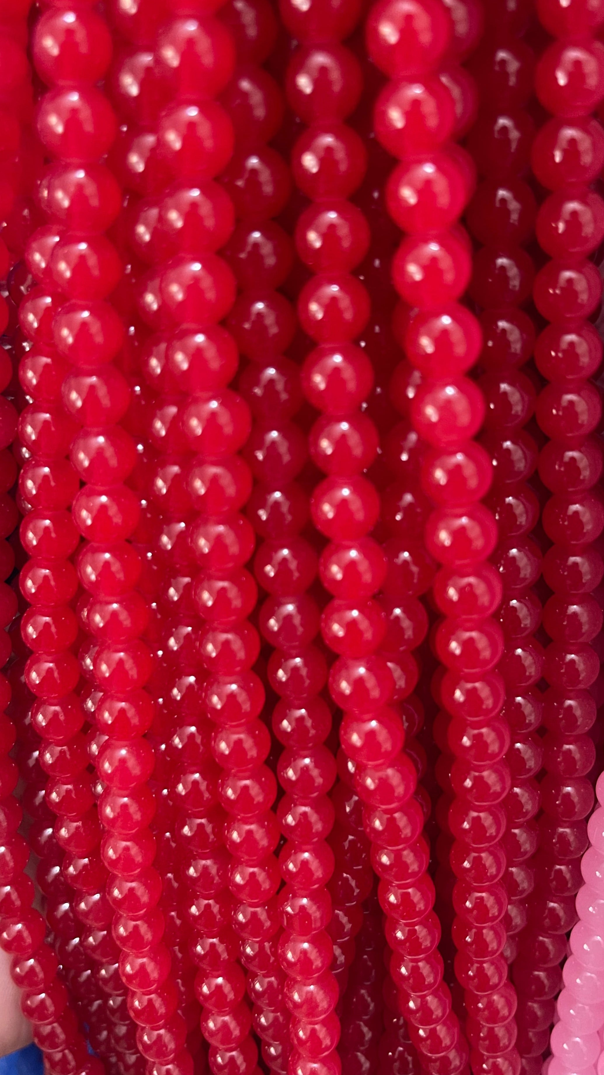 Plane glass beads 8mm